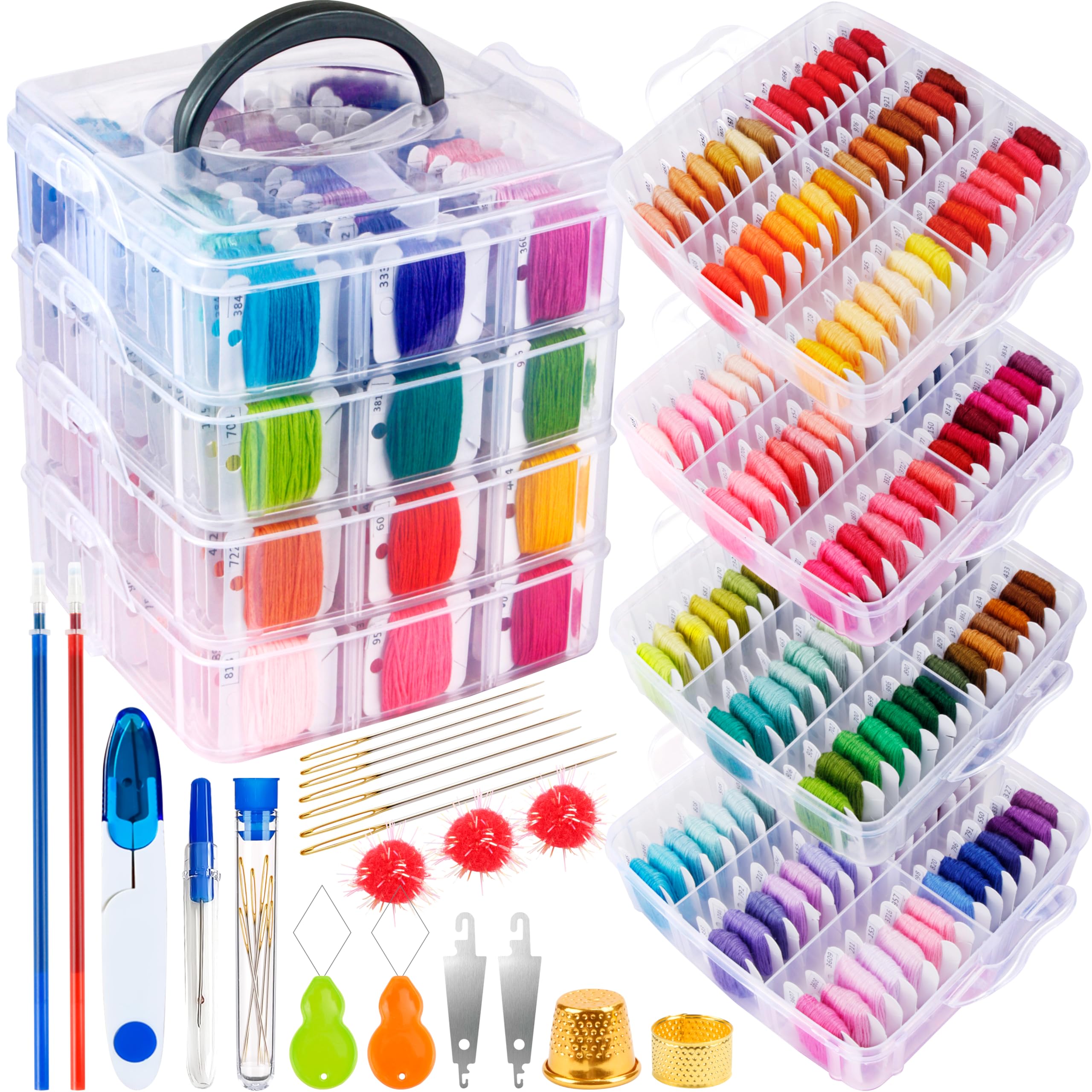 Kit De Hilo De Bordar Bymore, 200 Colores, 8 M, Con Herramientas - Venta Internacional.