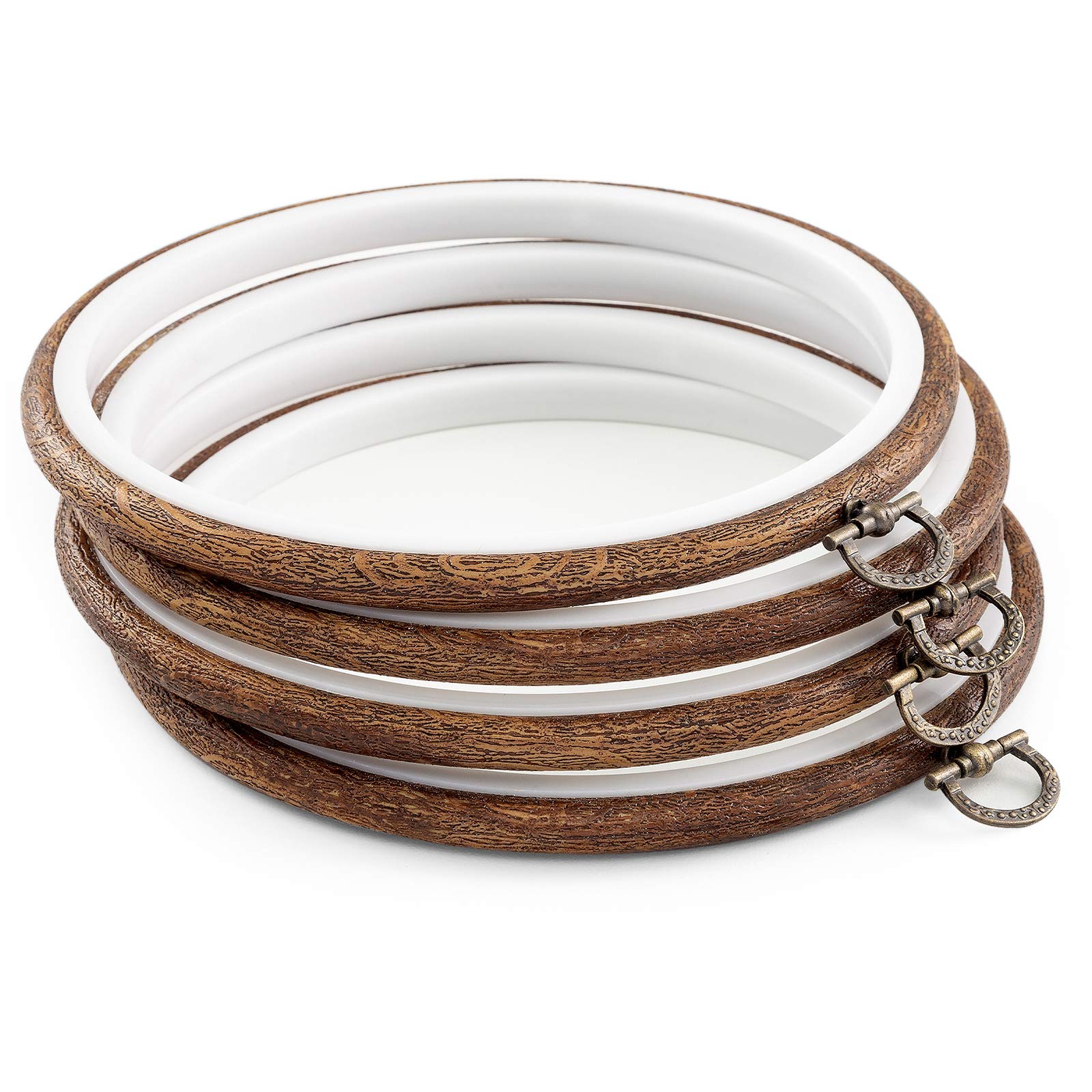 Aros Para Bordar Joybest Redondos De Madera Imitada, 6 Pulgadas, 4 Piezas - Venta Internacional.