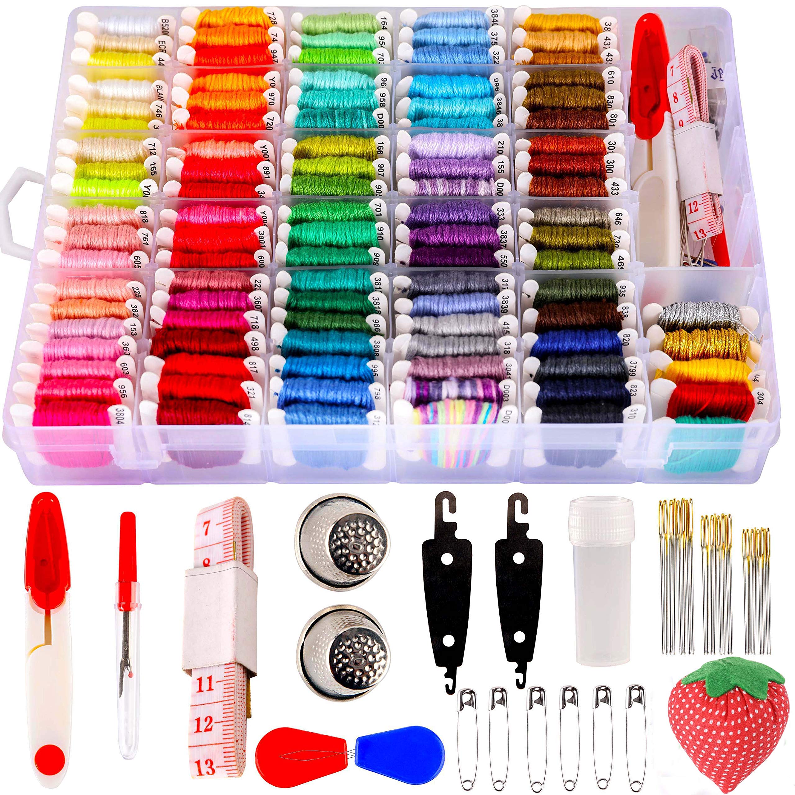 Kit De Hilo Para Bordar Yitohop Con Caja Organizadora, 200 Unidades+100 Piezas - Venta Internacional.