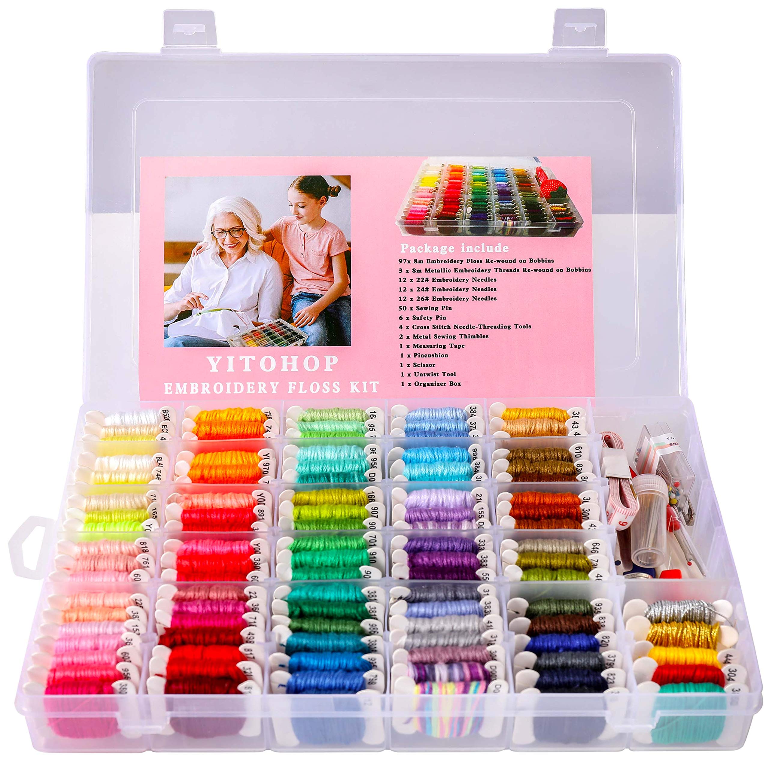 Foto 4 pulgar | Kit De Hilo Para Bordar Yitohop Con Caja Organizadora, 200 Unidades+100 Piezas - Venta Internacional.