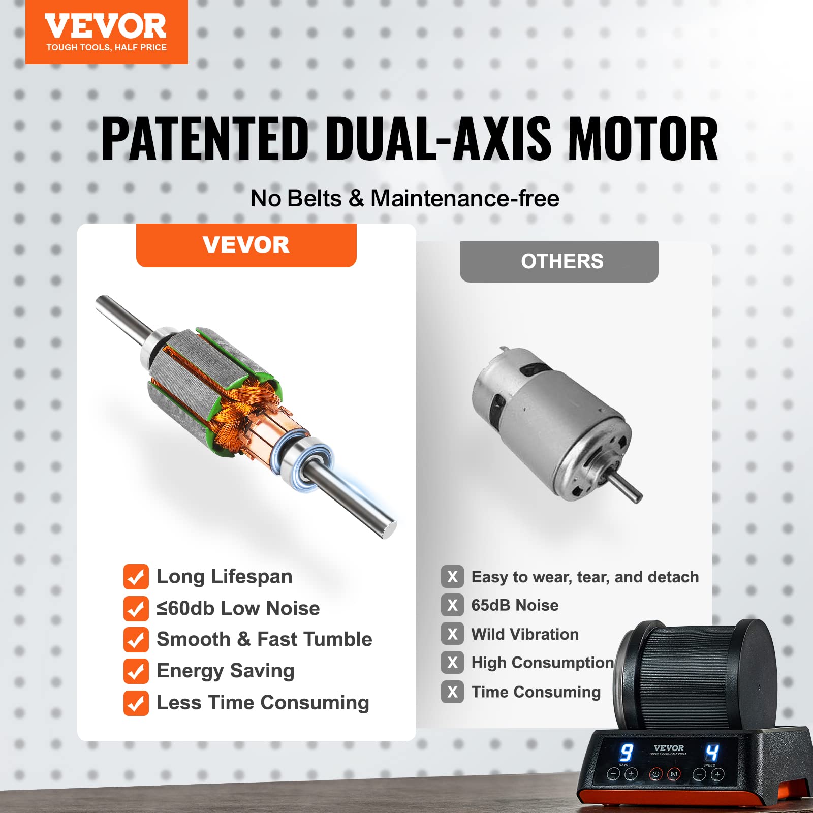 Foto 4 pulgar | Temporizador Rock Tumbler Vevor Direct Drive De 4 Velocidades/9 Días Con Kit - Venta Internacional.