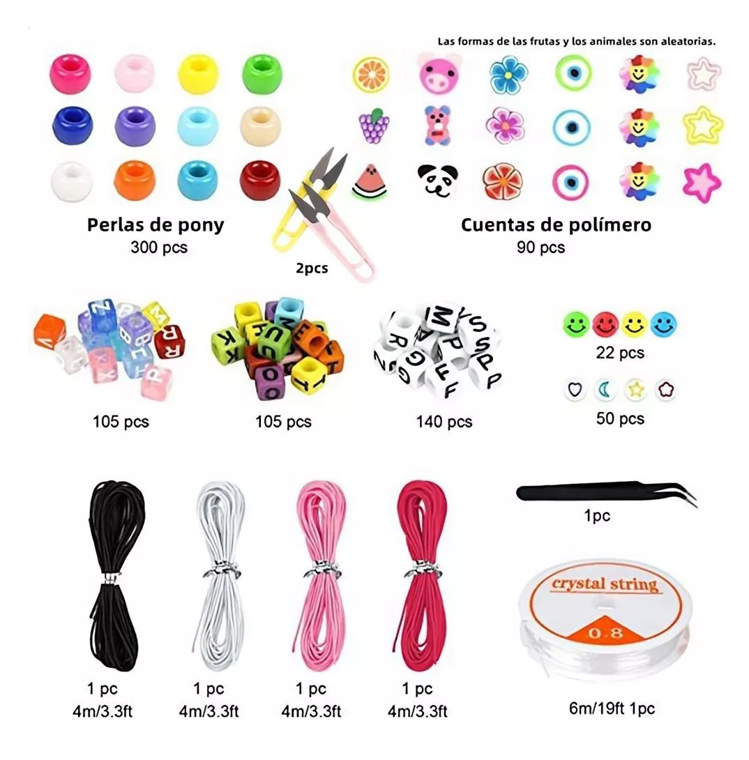 Foto 2 | Kit Para Hacer Pulseras Lab.g Niña De Bricolaje Cuentas Del Letras Colores