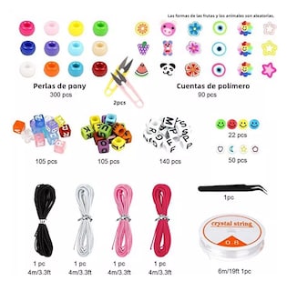 Foto 2 | Kit Para Hacer Pulseras Lab.g Niña De Bricolaje Cuentas Del Letras Colores