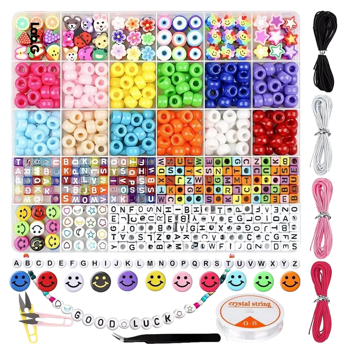 Foto 4 pulgar | Kit Para Hacer Pulseras Lab.g Niña De Bricolaje Cuentas Del Letras Colores