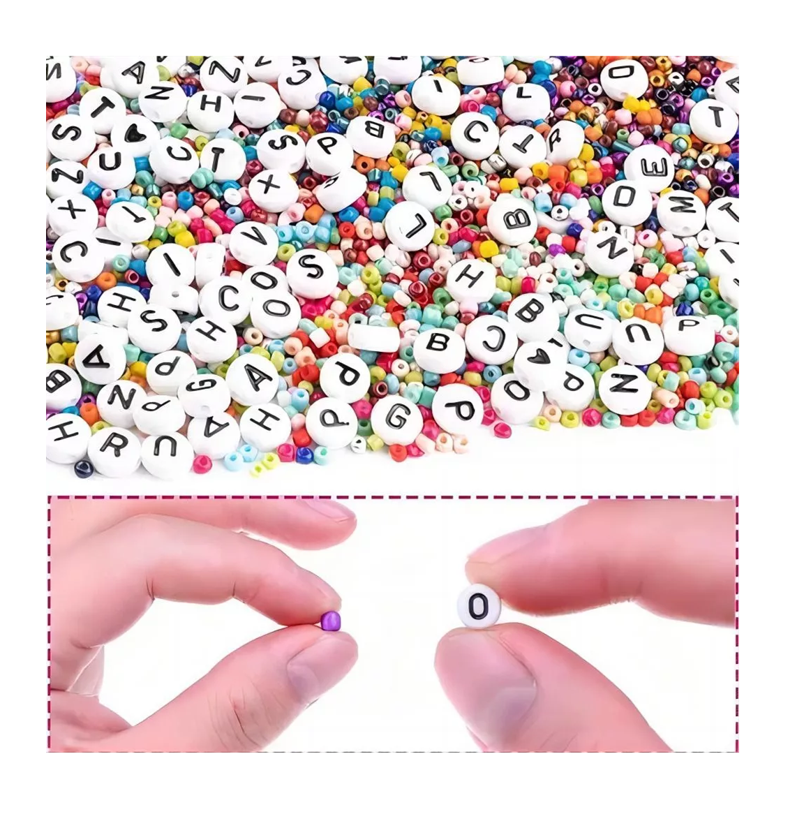 Foto 4 pulgar | Cuentas para Hacer Pulseras Letras Acrílico Bisutería Chaquiras