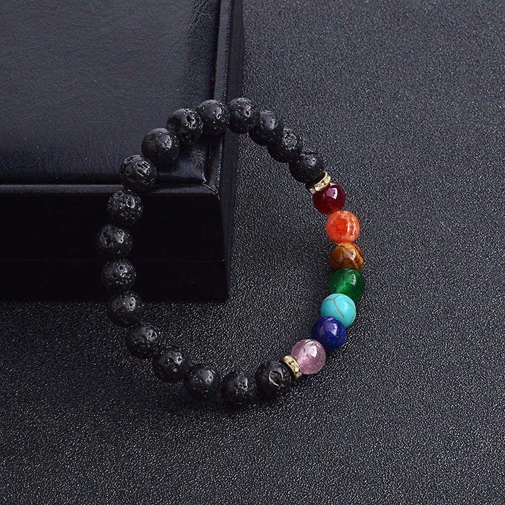 Foto 4 pulgar | Kit De Perlas Sanlin Beans, Pulsera Con Piedra De Lava Y Chakra - Venta Internacional.