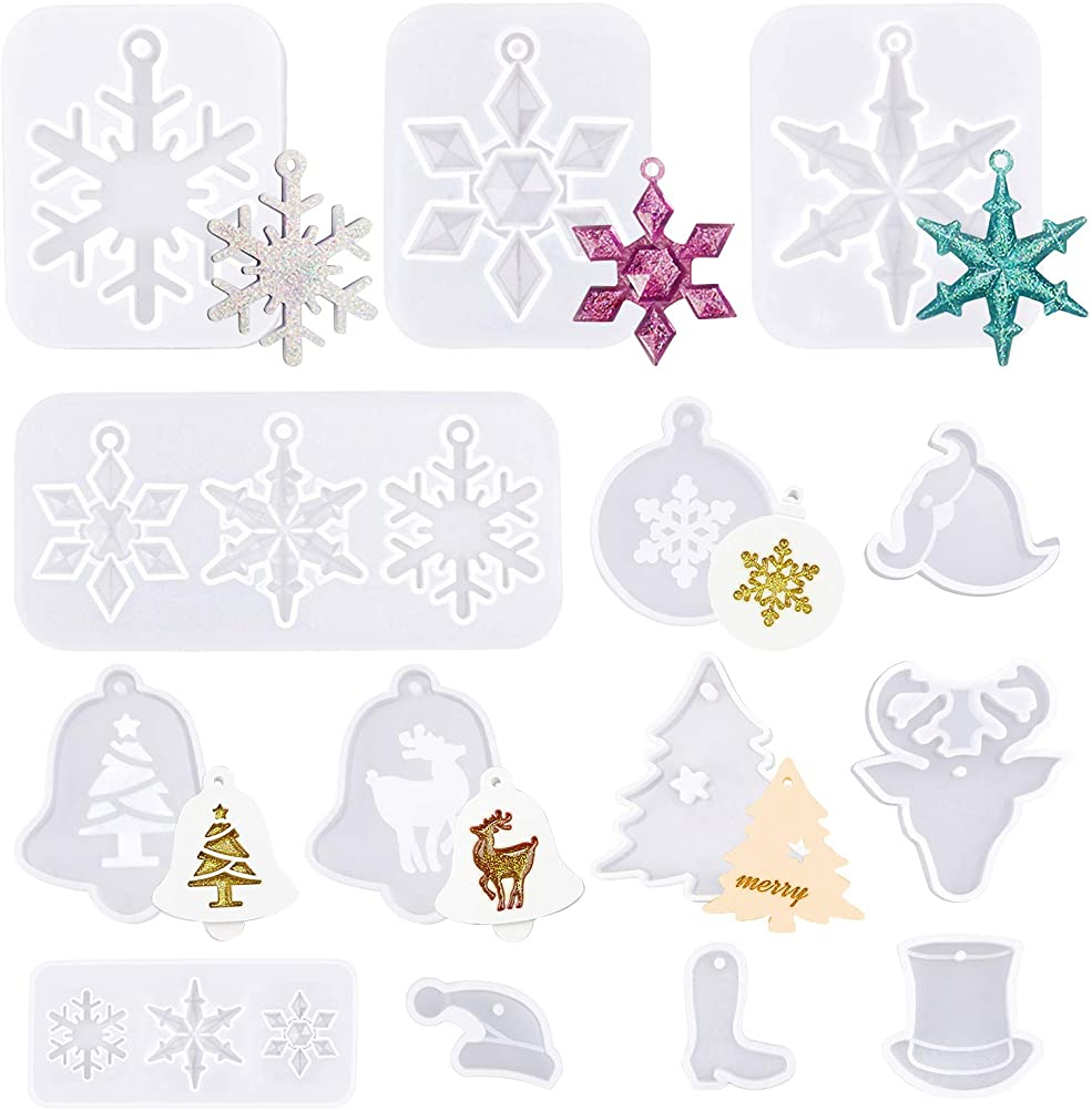 Foto 1 | Juego De 14 Moldes De Joyería De Resina Epoxi De Silicona Para Navidad - Venta Internacional.