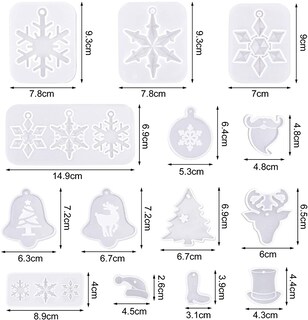 Foto 2 | Juego De 14 Moldes De Joyería De Resina Epoxi De Silicona Para Navidad - Venta Internacional.