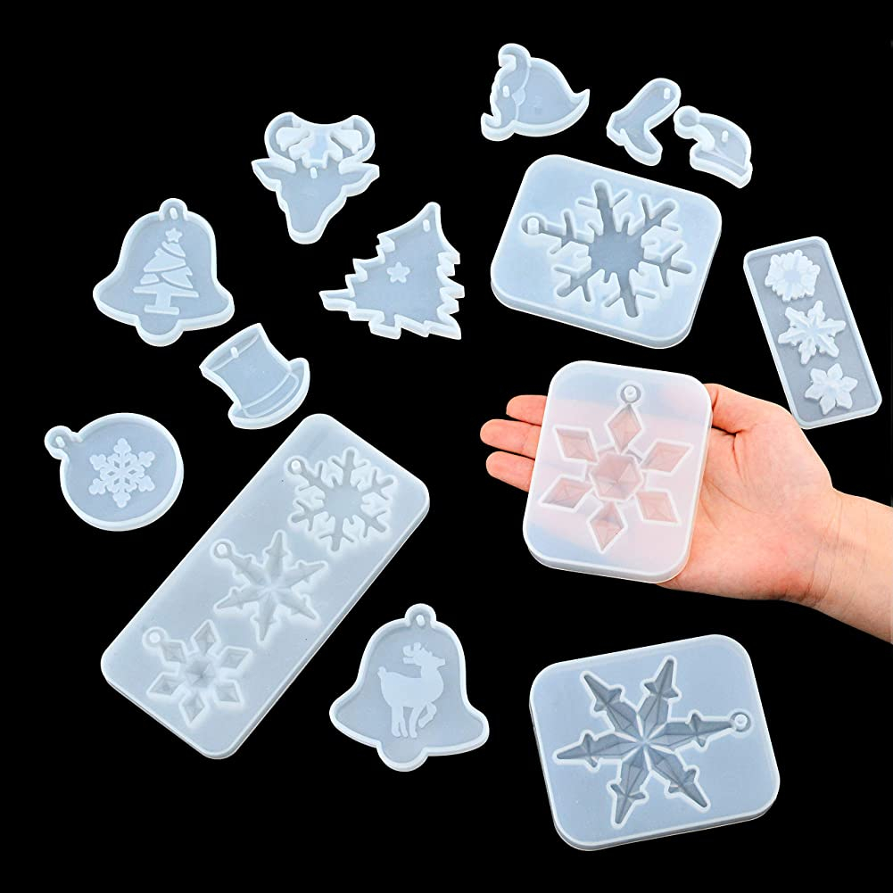 Foto 5 pulgar | Juego De 14 Moldes De Joyería De Resina Epoxi De Silicona Para Navidad - Venta Internacional.