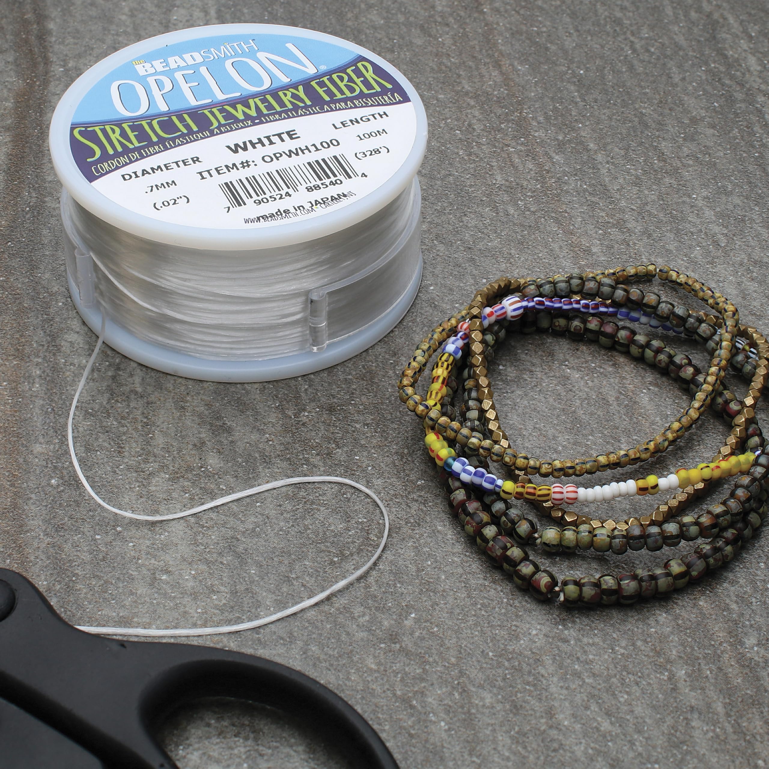 Foto 5 | Cordón Para Abalorios The Beadsmith Opelon Stretch Jewelry, Color Blanco, 0,7 Mm - Venta Internacional.