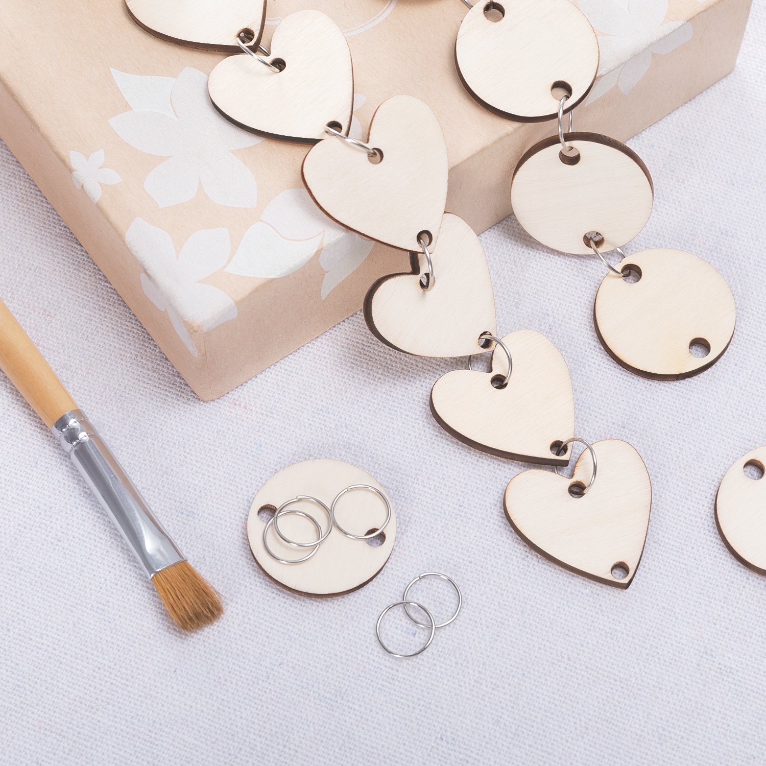 Foto 8 pulgar | Etiquetas Favoritas De Madera Con Forma De Corazón Y Círculos Para Manualidades (200 Unidades) - Venta Internacional.