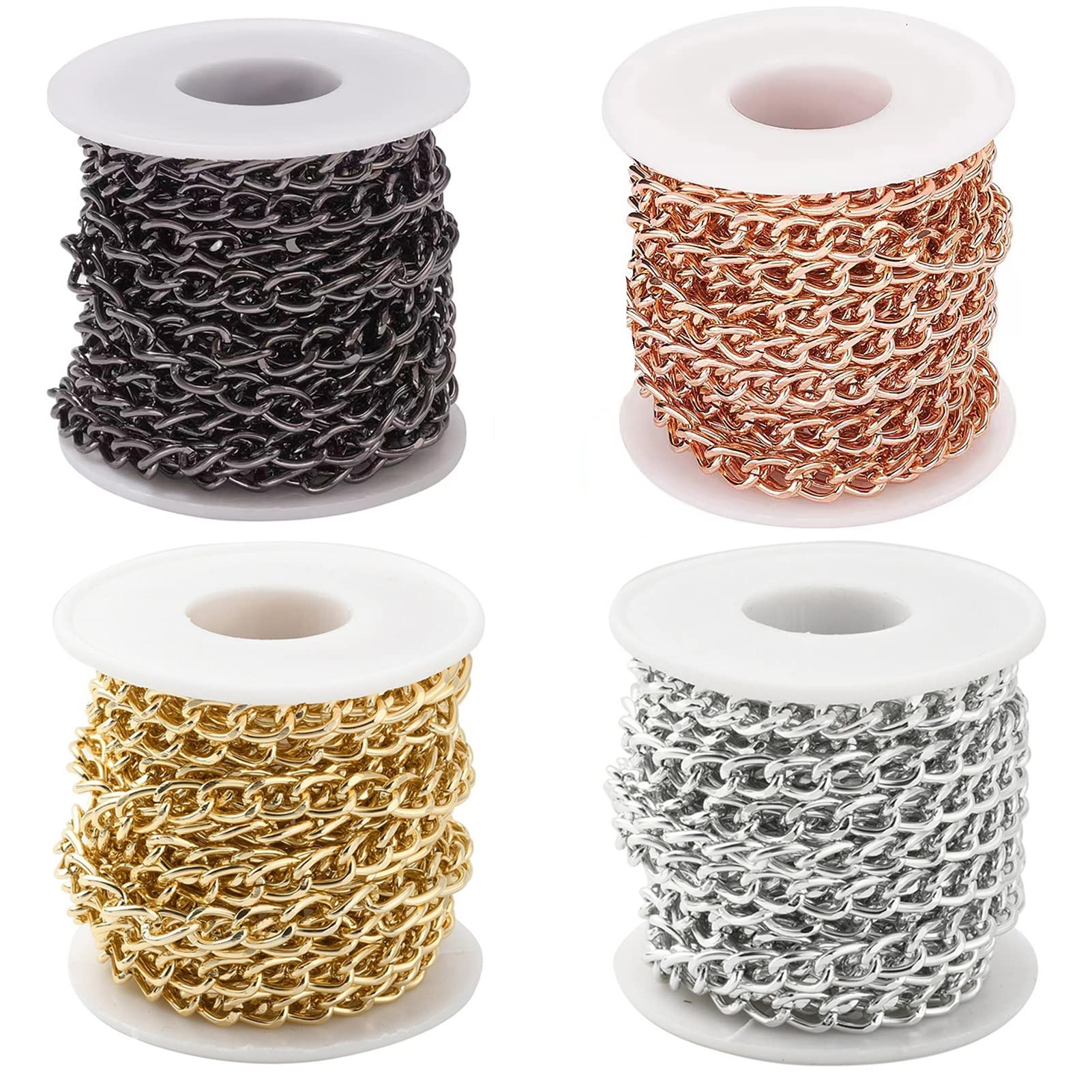 Foto 1 | Juego De Cadenas Con Eslabones Retorcidos De Aluminio N/c De 20 M Para Joyería - Venta Internacional.
