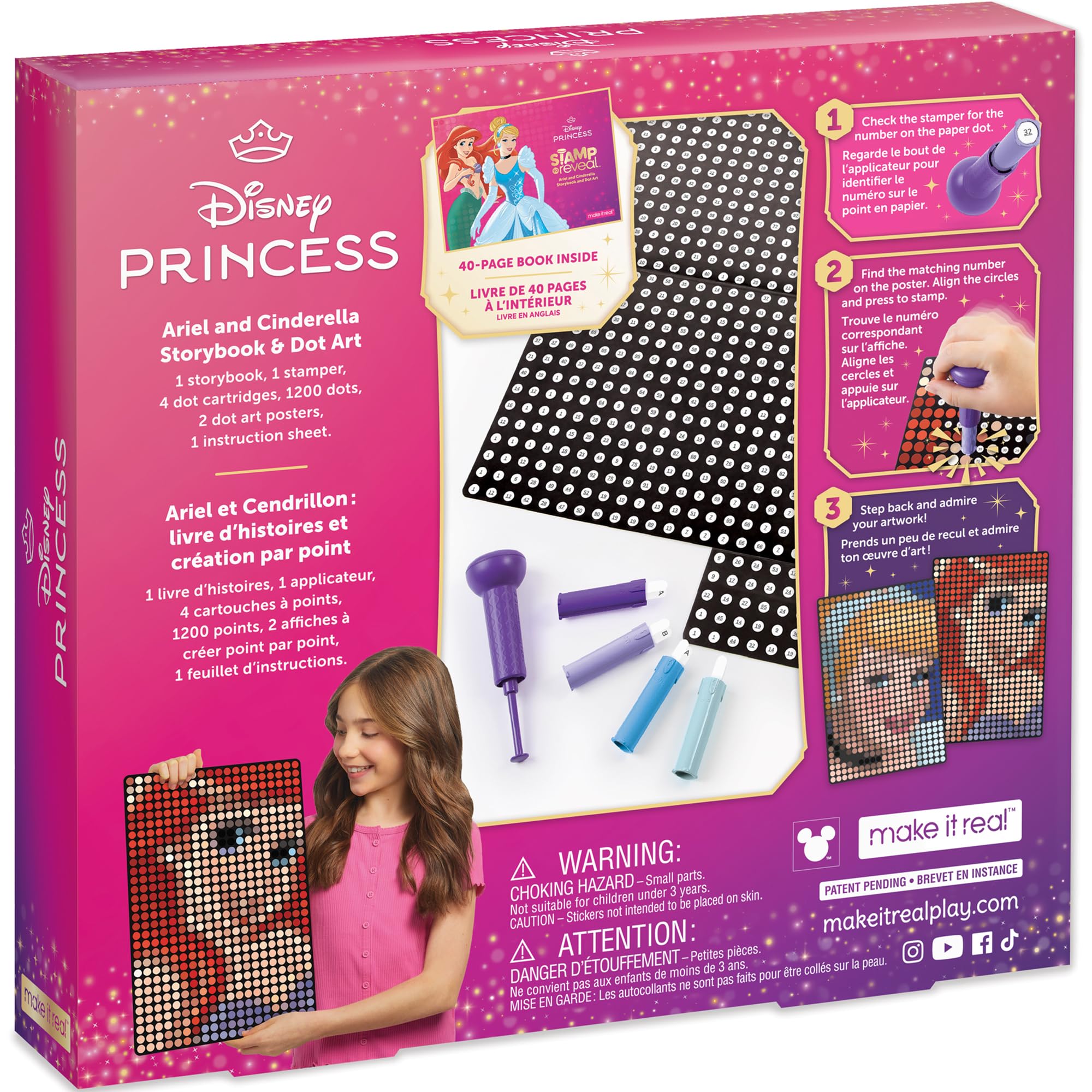 Foto 2 | Kit De Manualidades Con El Sello Make It Real De Disney Para Revelar A Ariel Y Cenicienta - Venta Internacional.