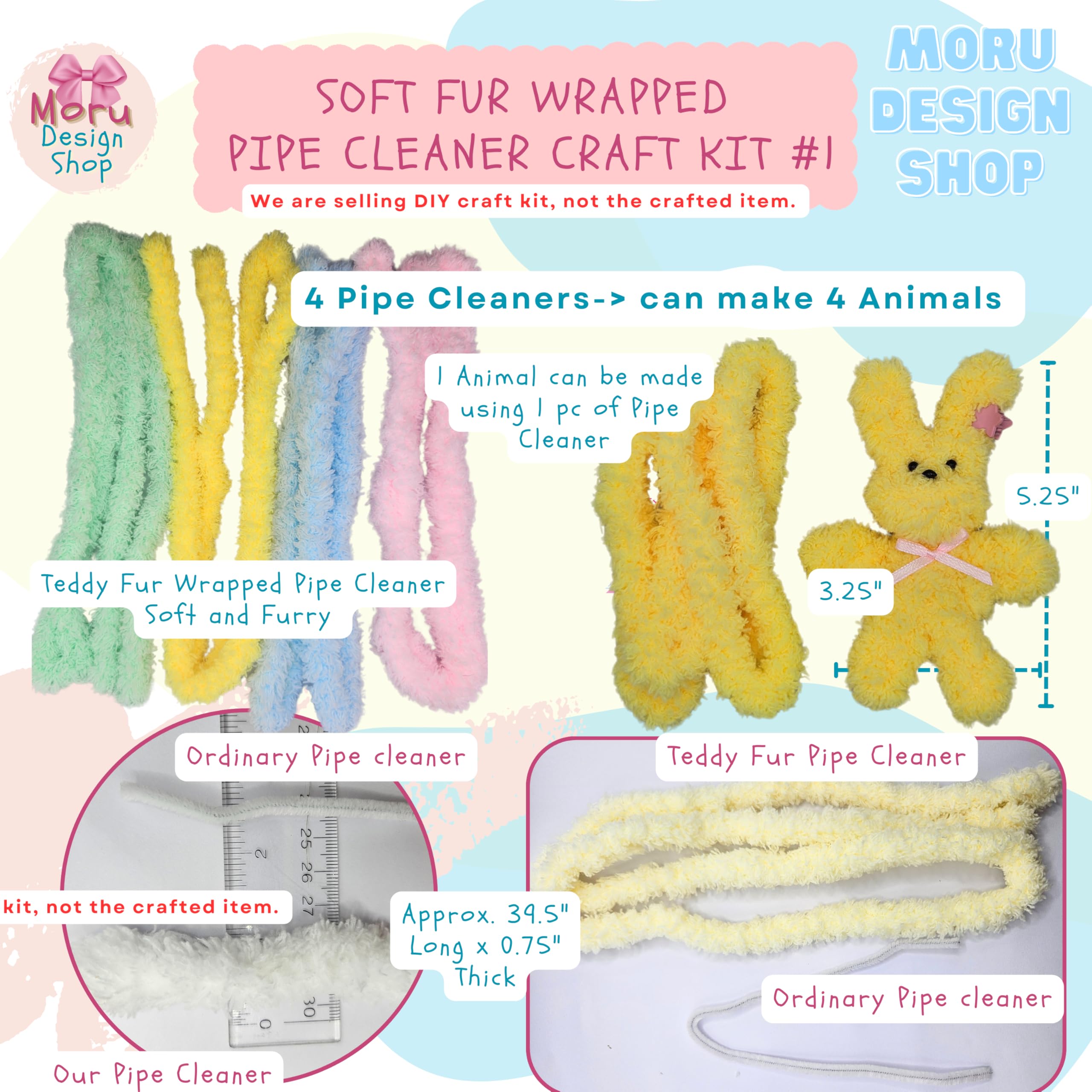 Foto 4 pulgar | Limpiapipas Moru Fur #1 De Craft Kit Con Accesorios Y Tutorial - Venta Internacional.