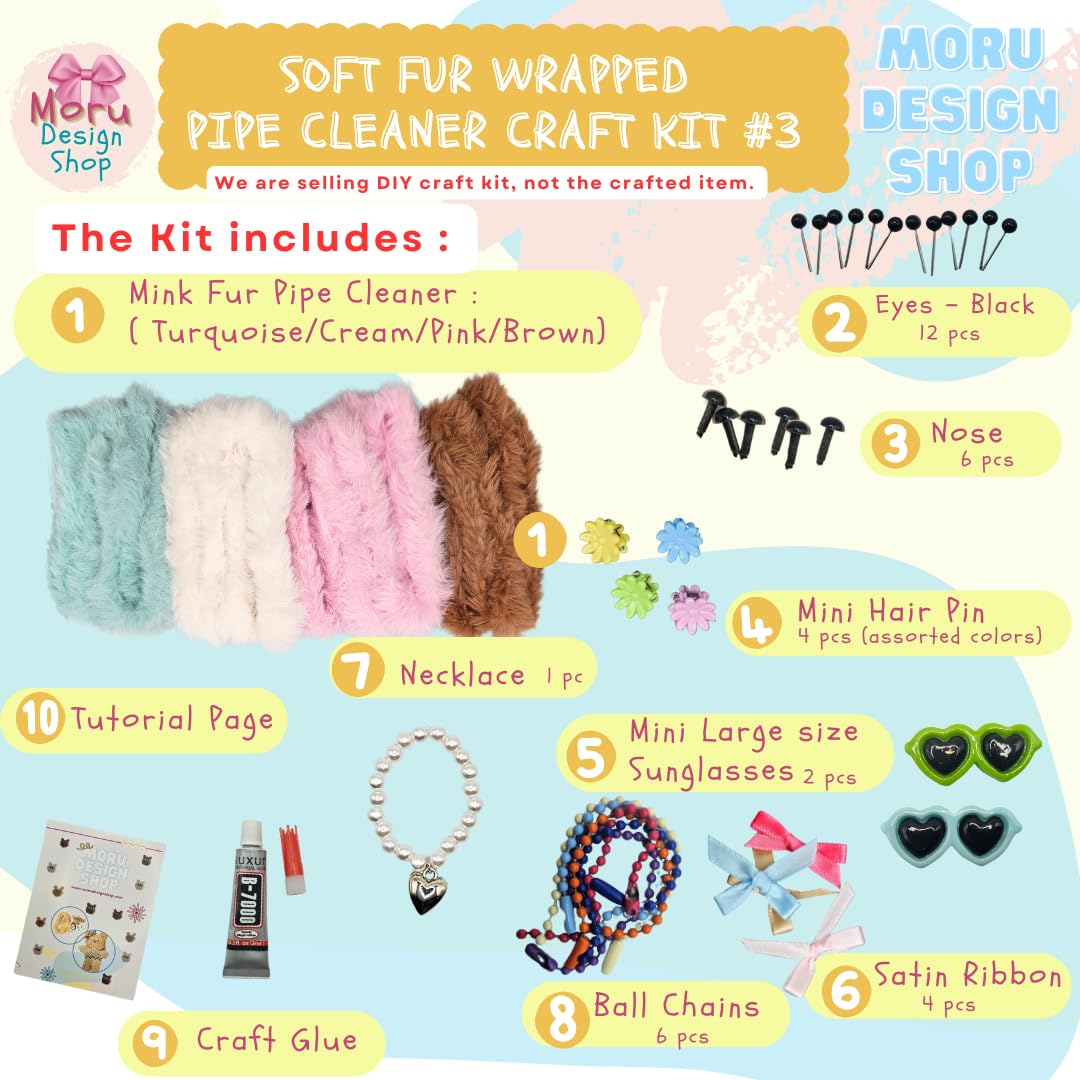 Foto 2 | Limpiapipas Moru Fur #3 De Craft Kit Con Accesorios Y Tutorial - Venta Internacional.