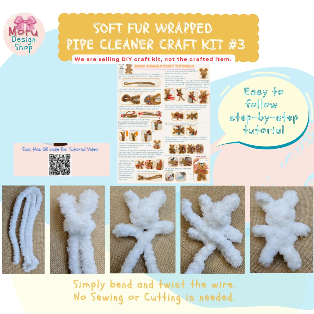 Foto 5 | Limpiapipas Moru Fur #3 De Craft Kit Con Accesorios Y Tutorial - Venta Internacional.