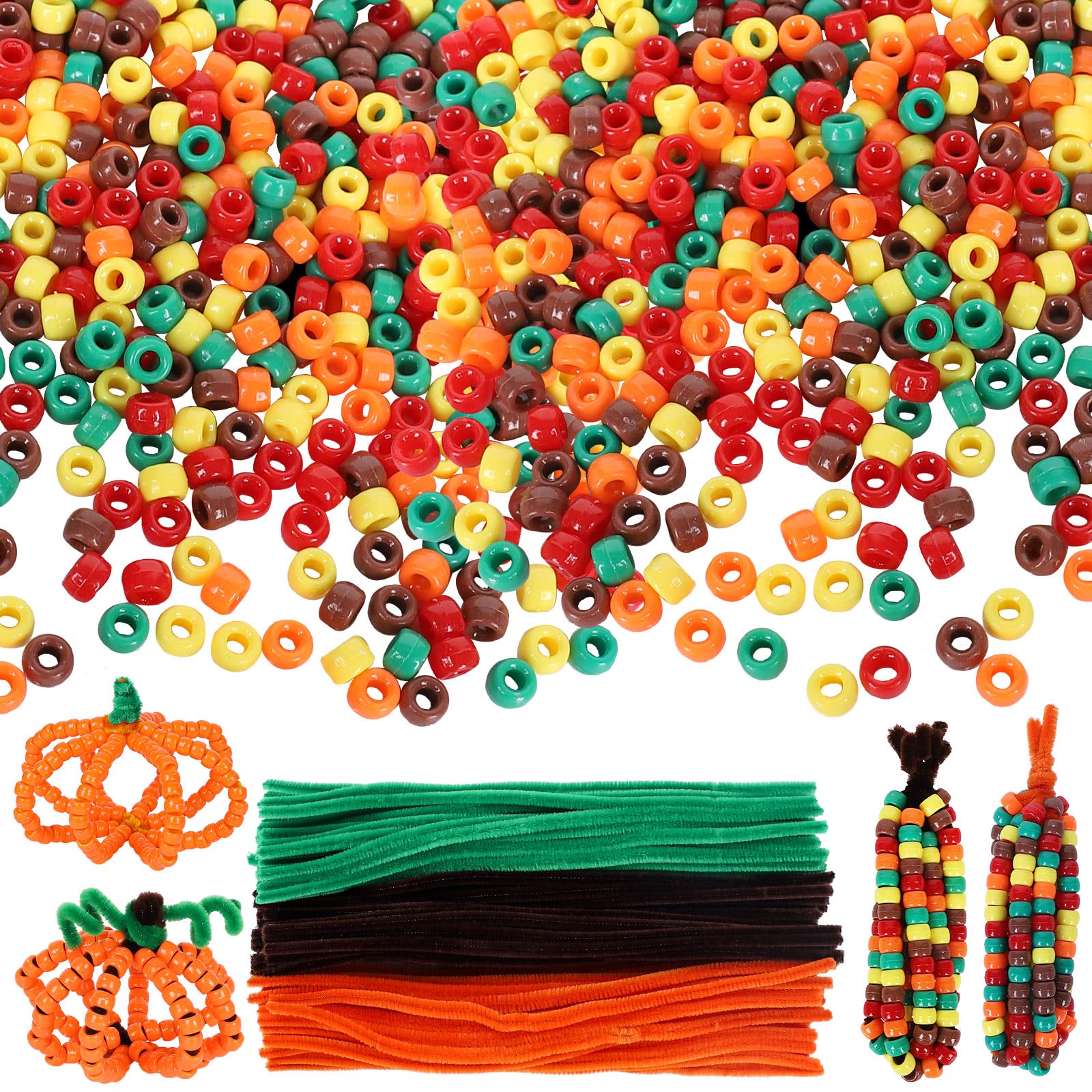 Foto 2 pulgar | Craft Supplies Whaline, 1000 Unidades, Cuentas De Poni De Otoño Y Acción De Gracias - Venta Internacional.