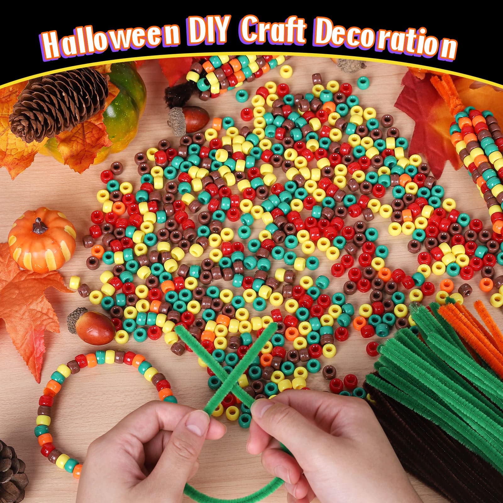 Foto 3 | Craft Supplies Whaline, 1000 Unidades, Cuentas De Poni De Otoño Y Acción De Gracias - Venta Internacional.