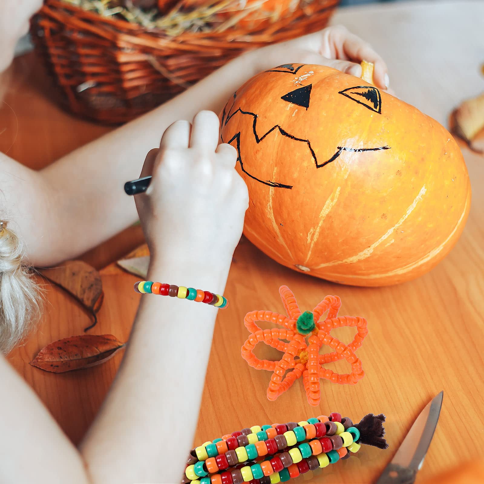 Foto 7 | Craft Supplies Whaline, 1000 Unidades, Cuentas De Poni De Otoño Y Acción De Gracias - Venta Internacional.