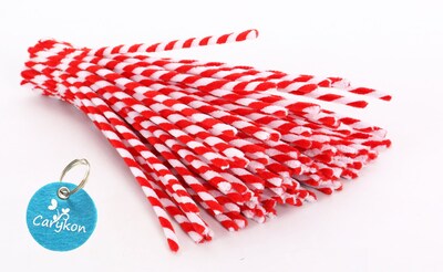 Foto 2 | Limpiapipas Carykon, Tallos De Chenilla Con Rayas Rojas, 100 Unidades - Venta Internacional.