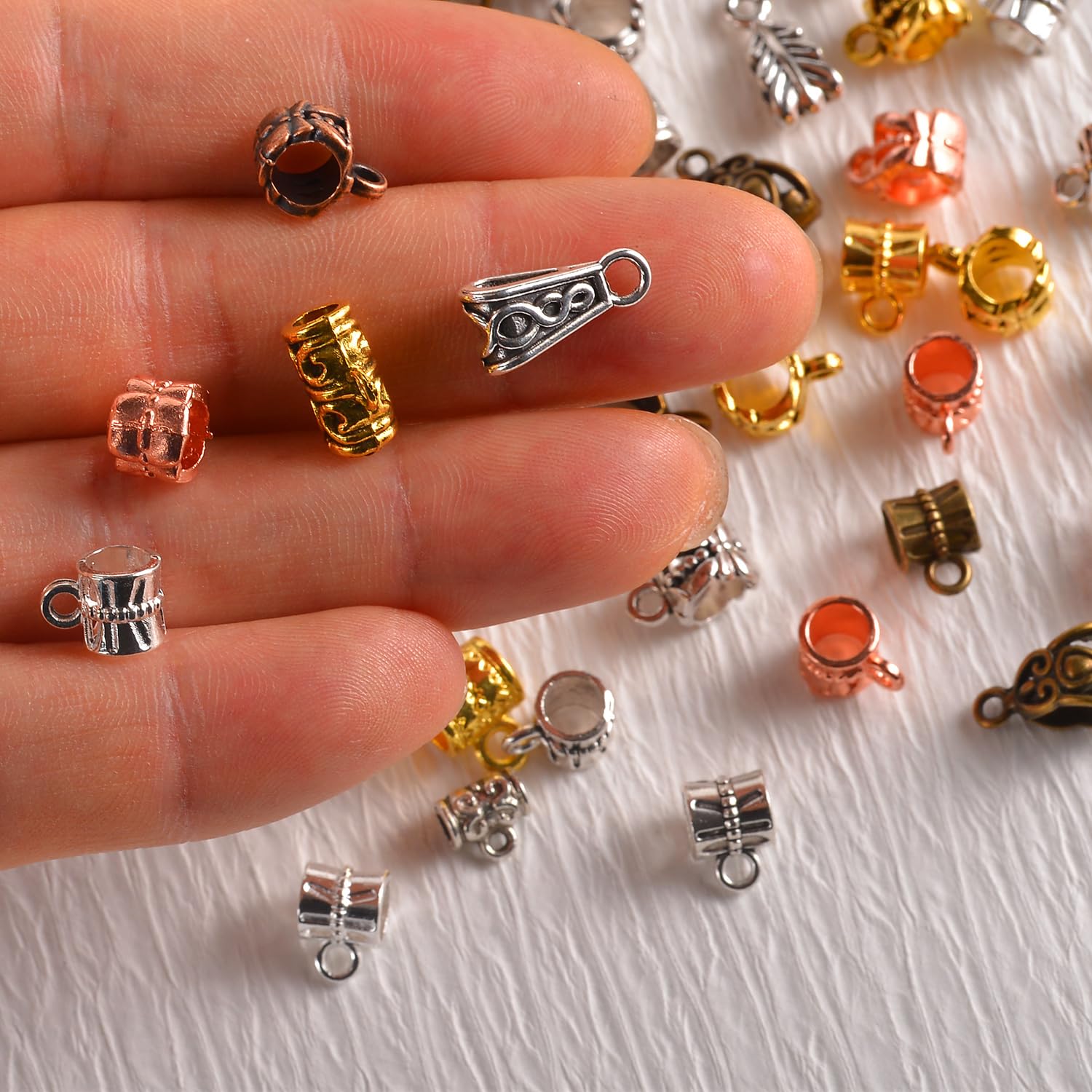 Foto 5 | Perlas Espaciadoras De Metal, 140 Unidades, Plateadas Y Doradas - Venta Internacional.