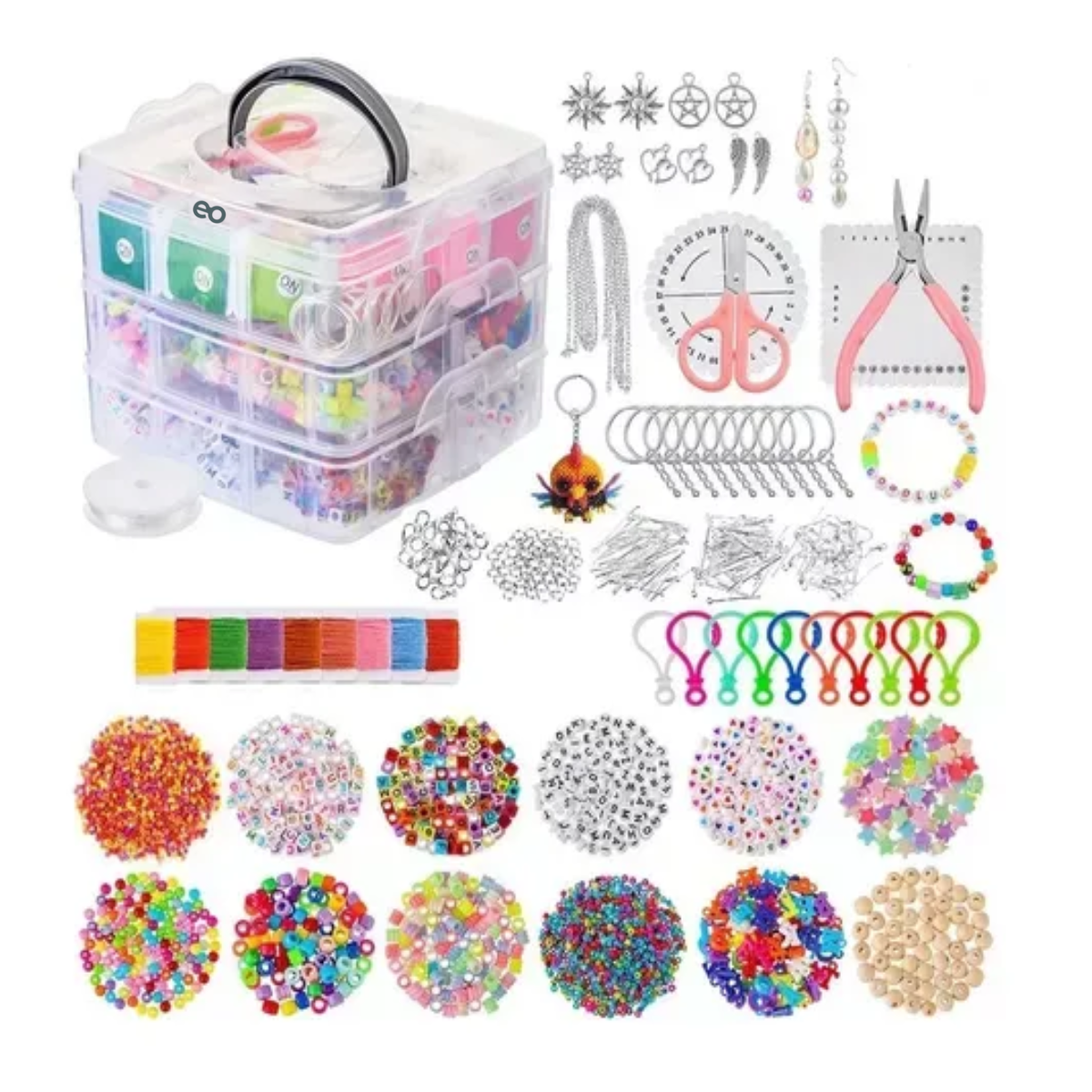 Foto 2 pulgar | Kit De Accesorios Para Hacer Pulseras Y Alhajas 4655pcs Eo Safe Imports Esi-19779 Multicolor