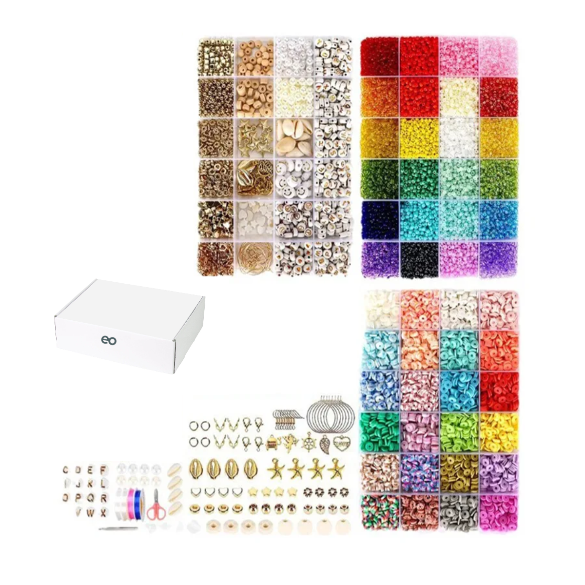 Foto 2 pulgar | Kit Para Hacer Pulseras Con 14,400 Cuentas De Vidrio Eo Safe Imports Esi-19781 Multicolor