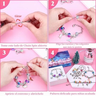 Foto 3 | Kit De Cuentas Para Hacer Pulseras Collares Y Joyas 112 Pz Lab.g Multicolor