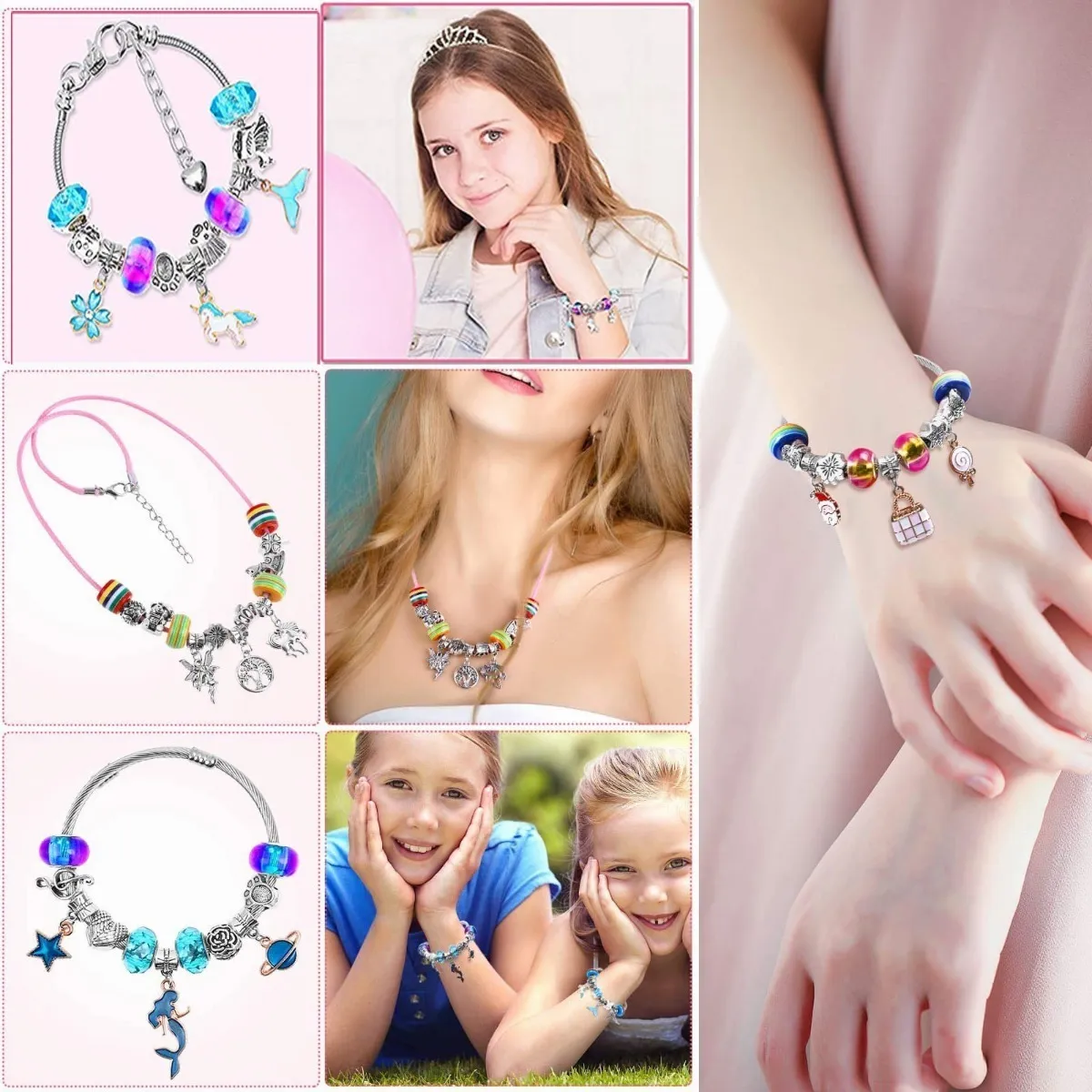 Foto 5 | Kit De Cuentas Para Hacer Pulseras  Collares Y Joyas  112 Pz Lab.g Multicolor