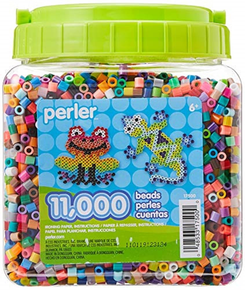Fuse Beads Perler  Varios Colores  11000 Unidades  Con Tarro De Almacenamiento - Venta Internacional.