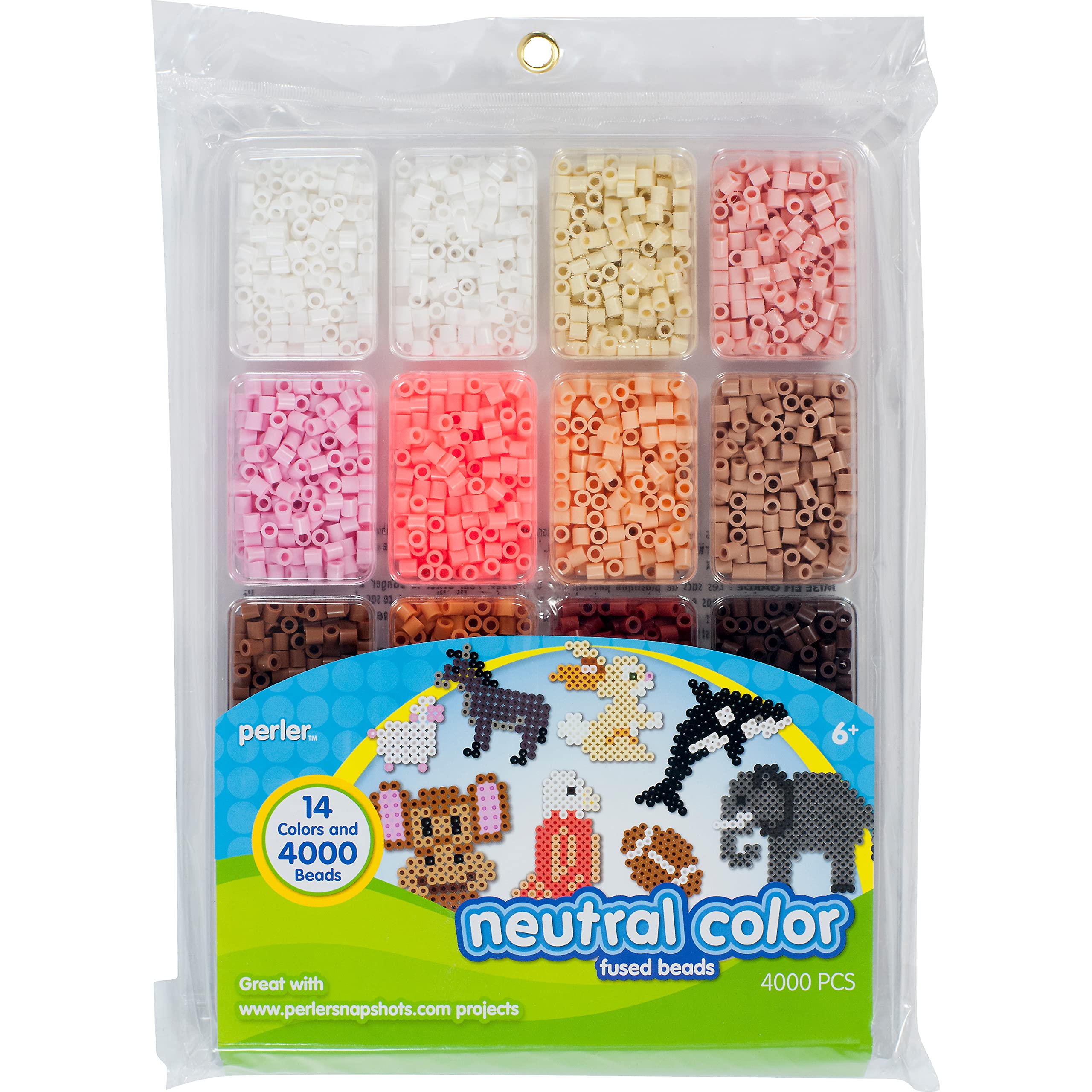 Fuse Beads Perler  Colores Neutros  Con Bandeja De Almacenamiento  4000 Unidades - Venta Internacional.