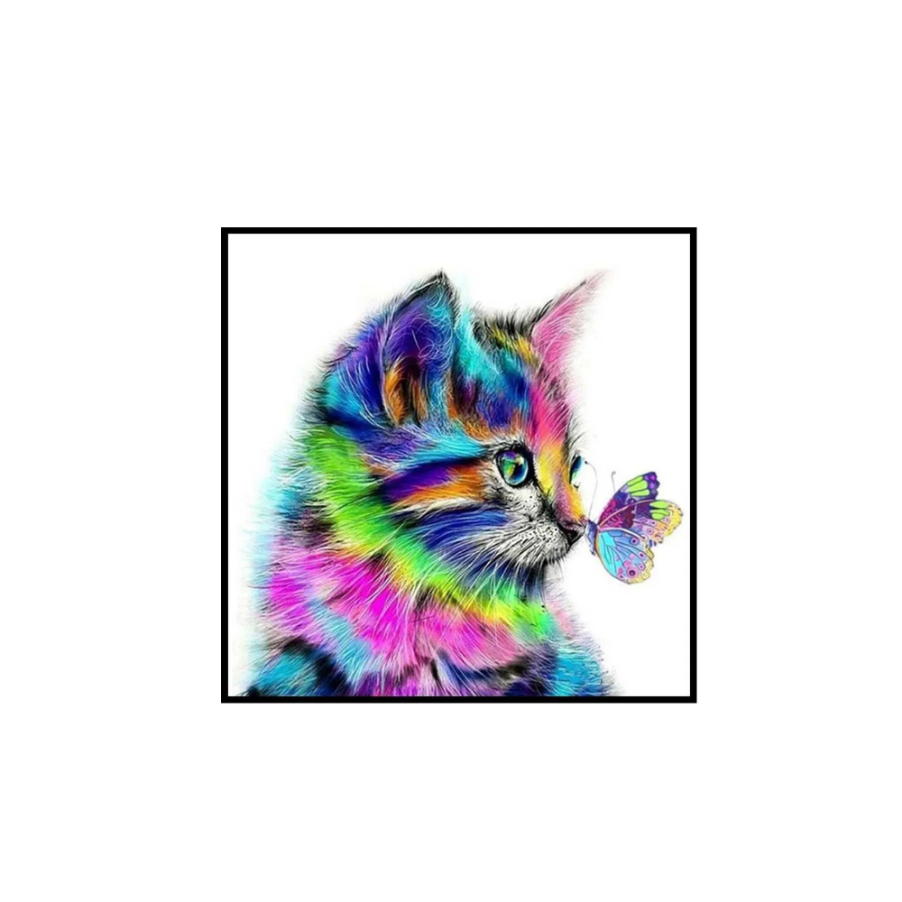 Kit Pintura 5d de Gato Malubero Multicolor