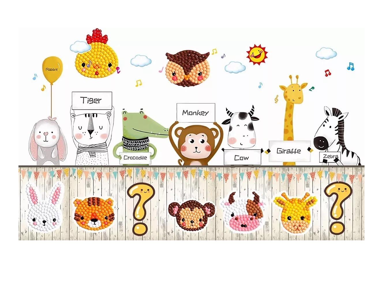 Foto 2 | Kit Pintura Diamante BELUG 5D Diy Animales para Niños Pegatinas 24 PZS