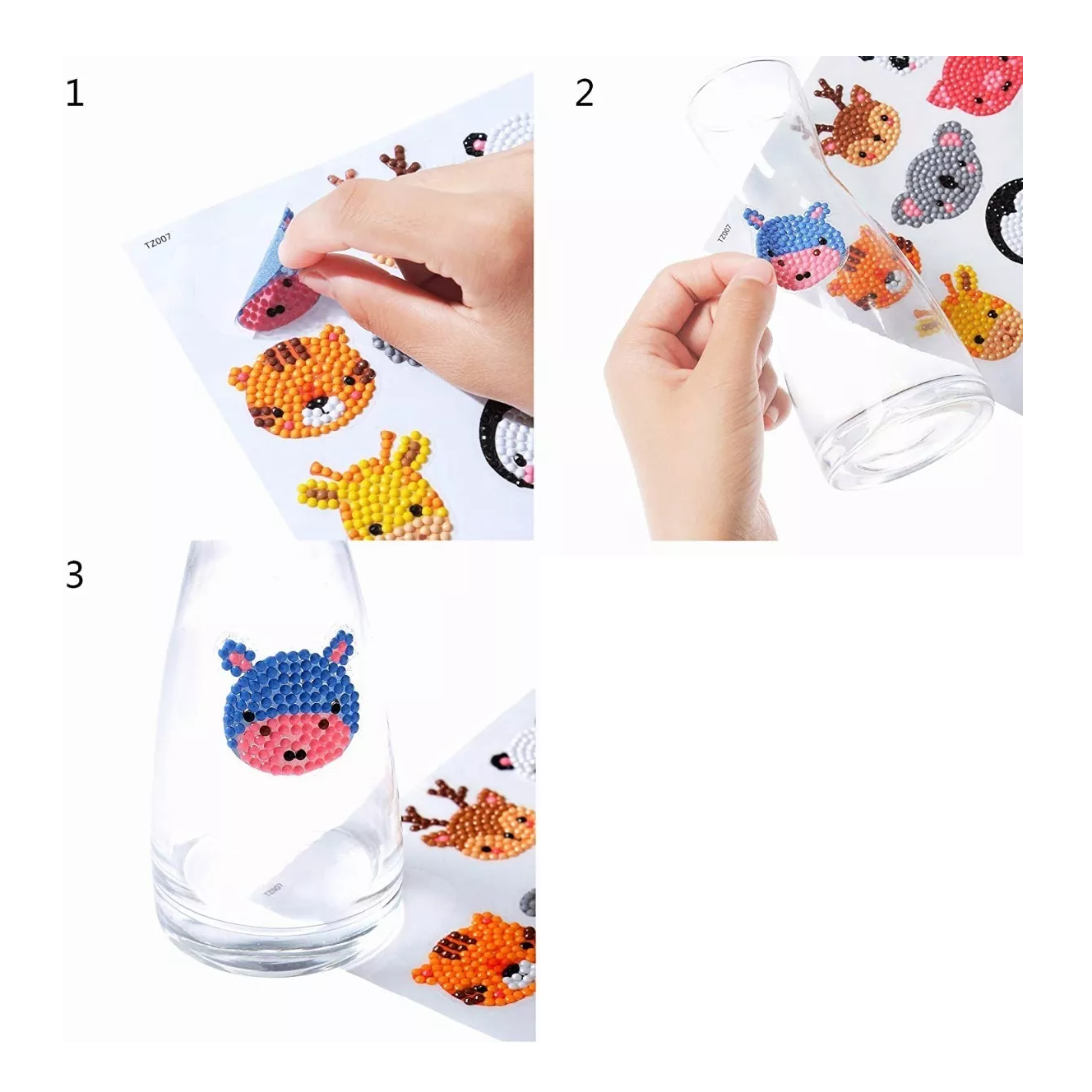 Foto 5 pulgar | Kit Pintura Diamante BELUG 5D Diy Animales para Niños Pegatinas 24 PZS