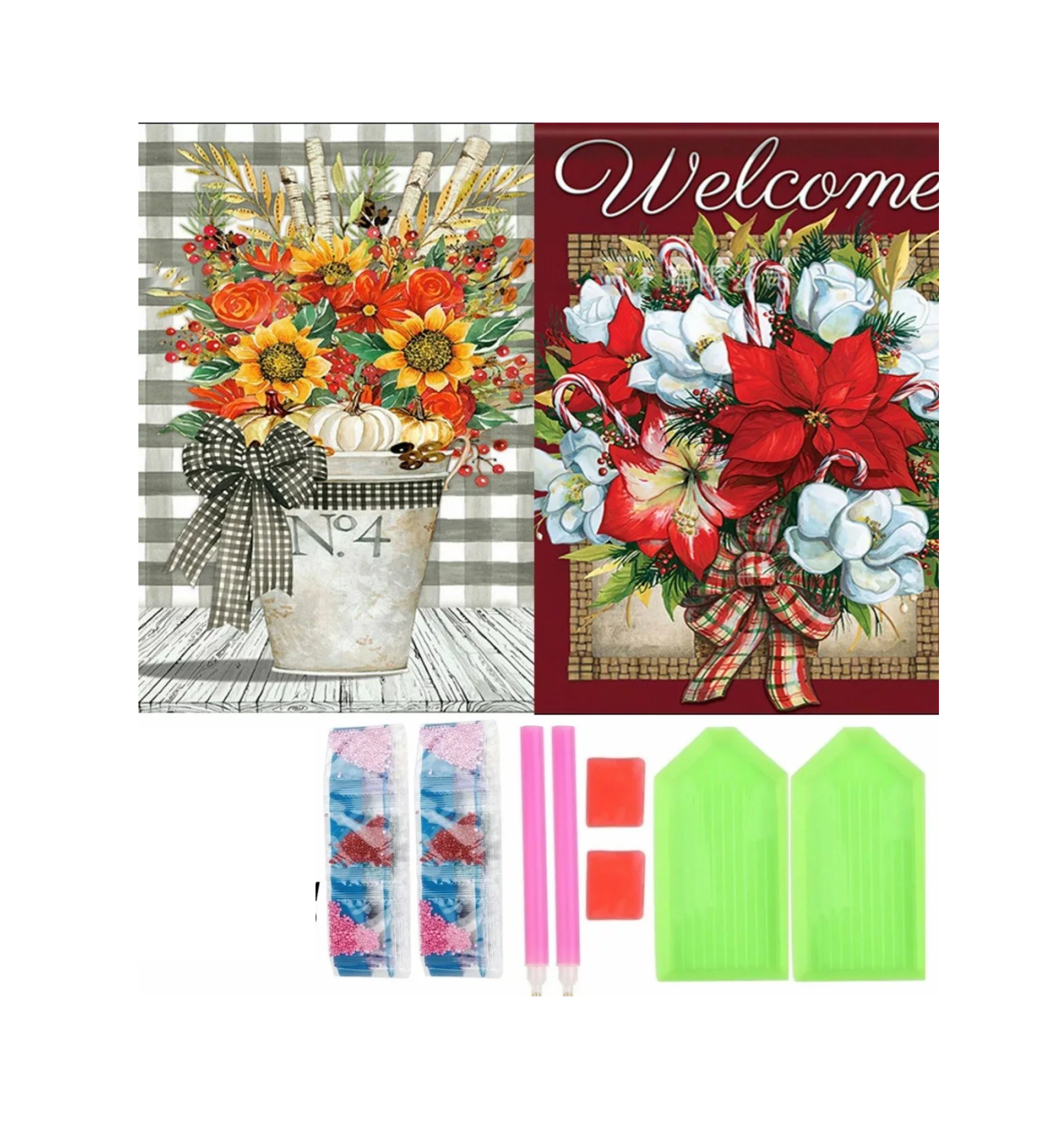 Foto 1 | Pinturas con Diamantes 5D para Decoración de Hogar Flores