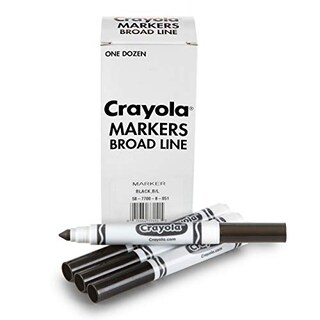 Foto 2 | Venta Internacional - Crayola 12 Marcadores Negros A Granel Originales