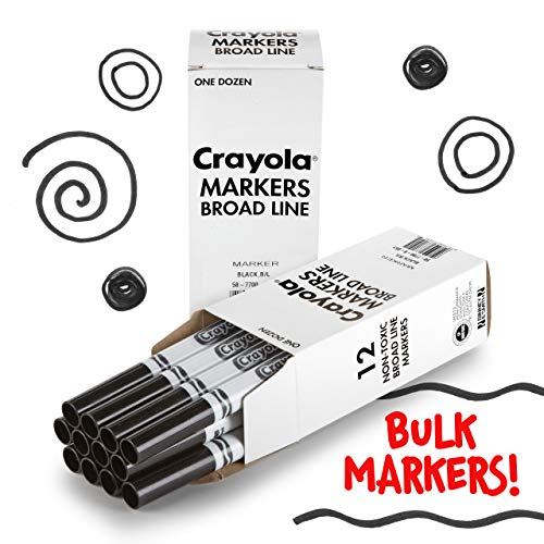 Foto 4 pulgar | Venta Internacional - Crayola 12 Marcadores Negros A Granel Originales