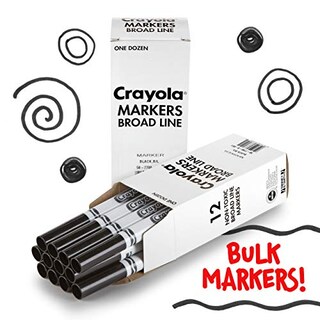 Foto 3 | Venta Internacional - Crayola 12 Marcadores Negros A Granel Originales