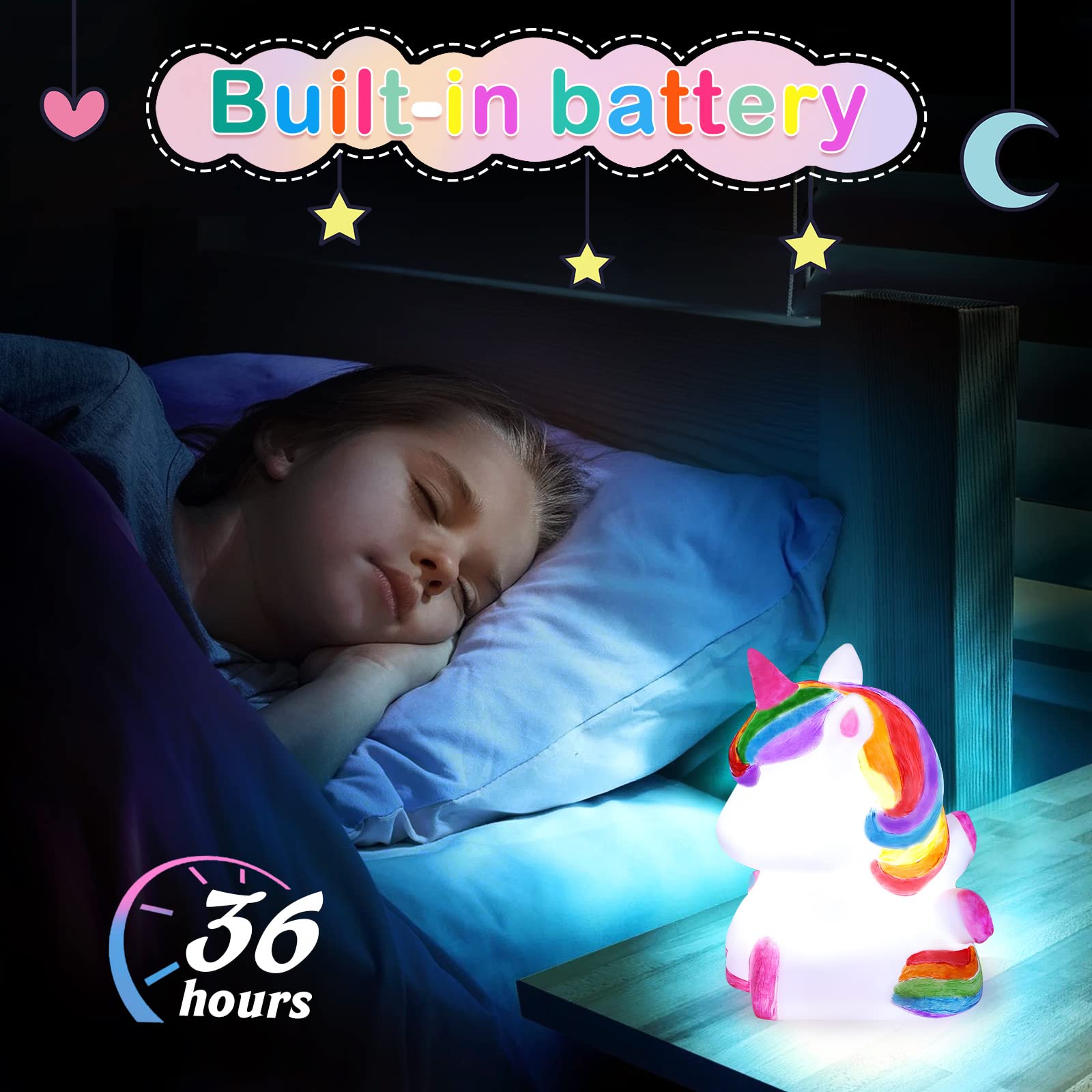 Foto 4 pulgar | Venta Internacional - Art Kit Dededa Paint Your Own Unicorn Night Light Para Niños De 4 A 8 Años