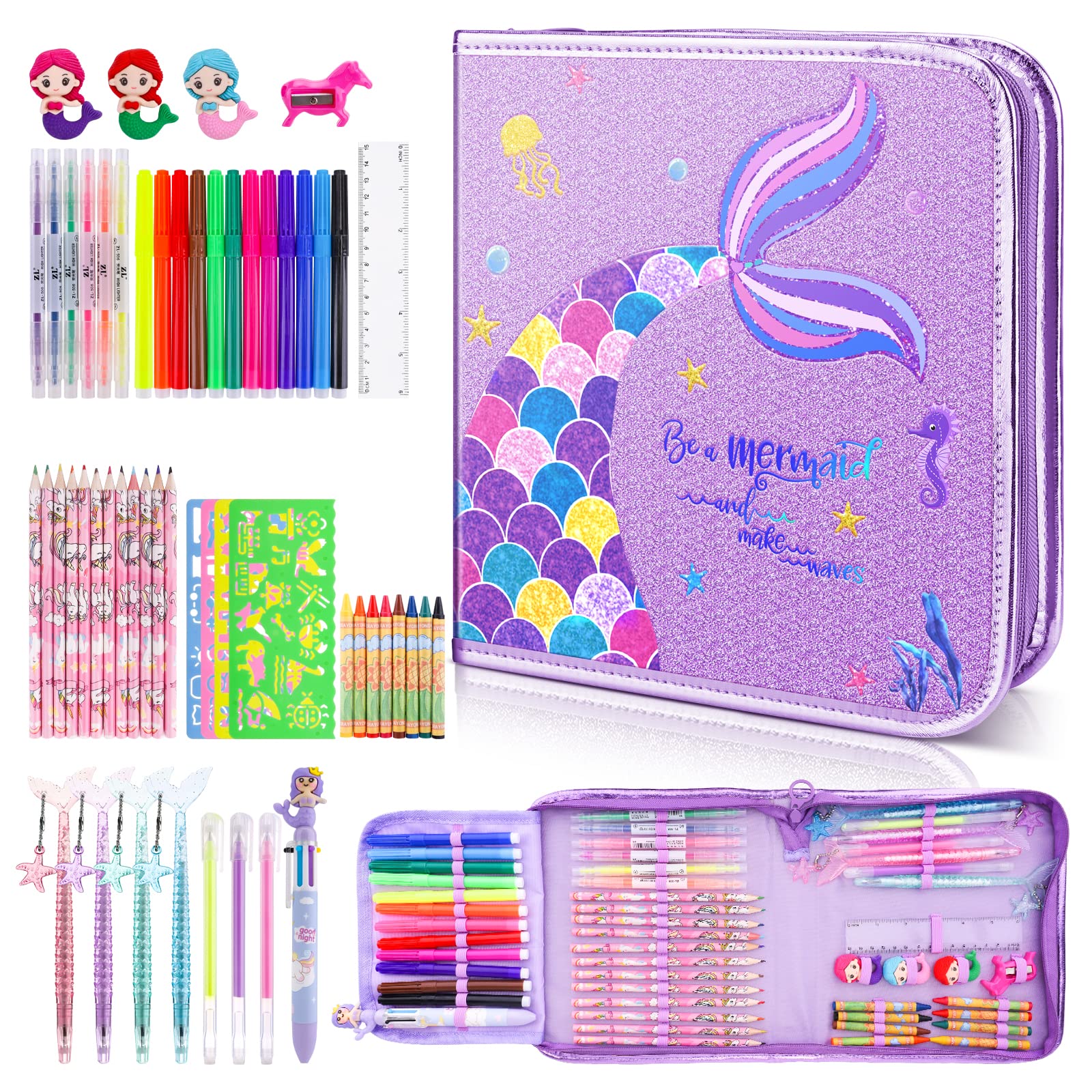 Foto 2 pulgar | Venta Internacional - Set De Rotuladores Con Aroma A Frutas De Art Supplies, 56 Unidades, Con Estuche Para Lápices