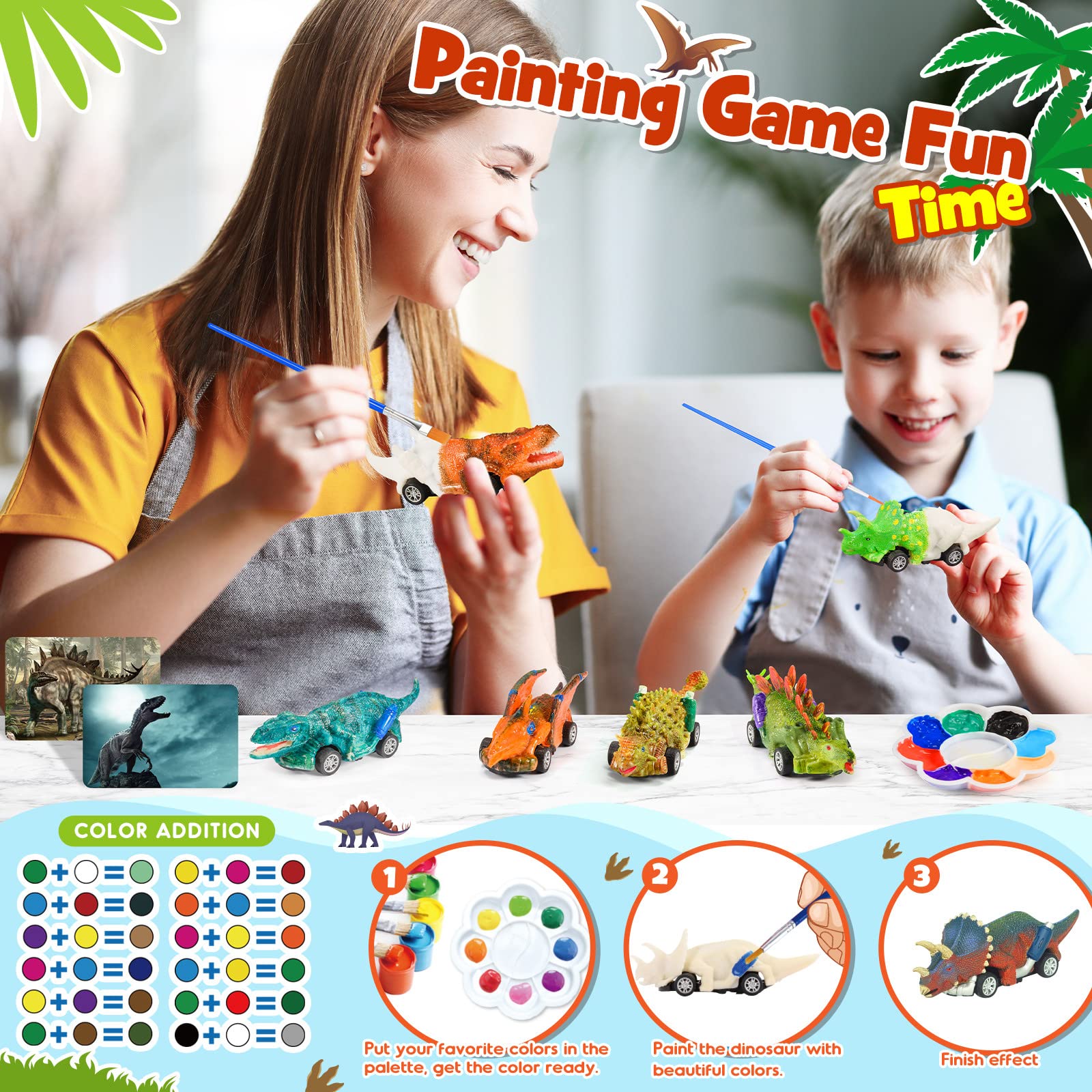 Foto 6 pulgar | Venta Internacional - Set De Manualidades Con Dinosaurios Toy + Faentwc Con Coches Retráctil