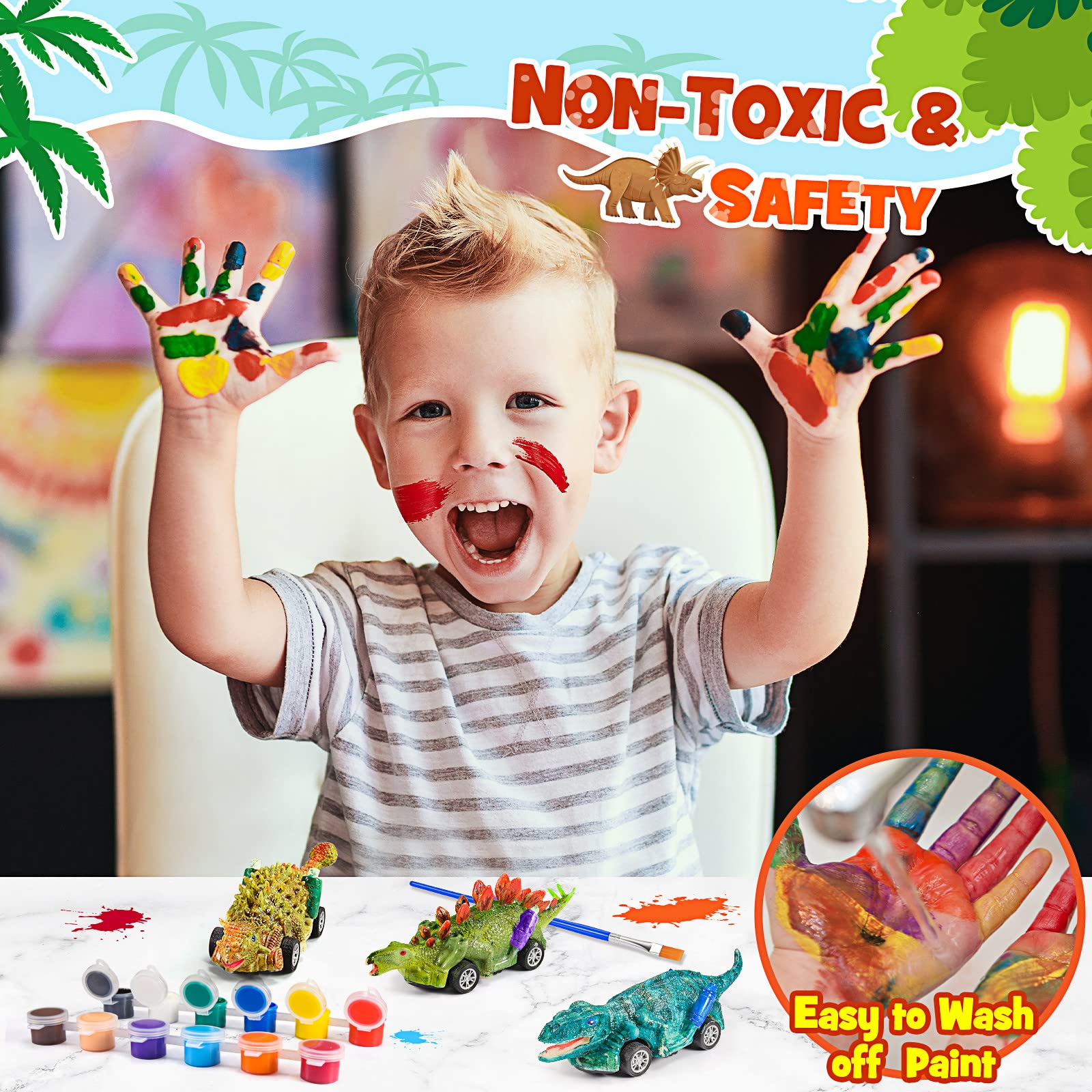 Foto 9 pulgar | Venta Internacional - Set De Manualidades Con Dinosaurios Toy + Faentwc Con Coches Retráctil
