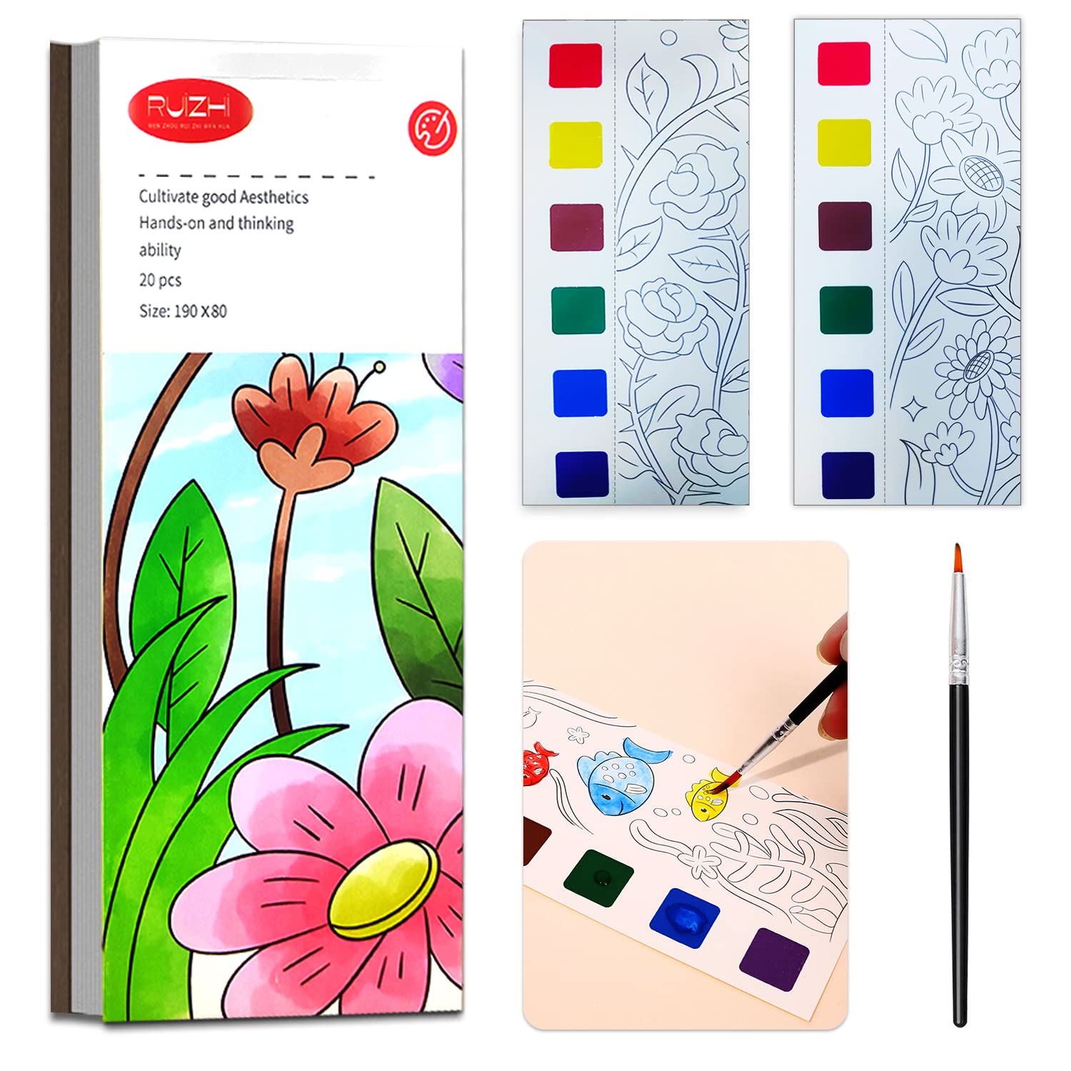 Foto 2 pulgar | Venta Internacional - Libro Para Colorear De Acuarela Junqiu Para Niños De 4 A 8 Años Con Juego De Pintura