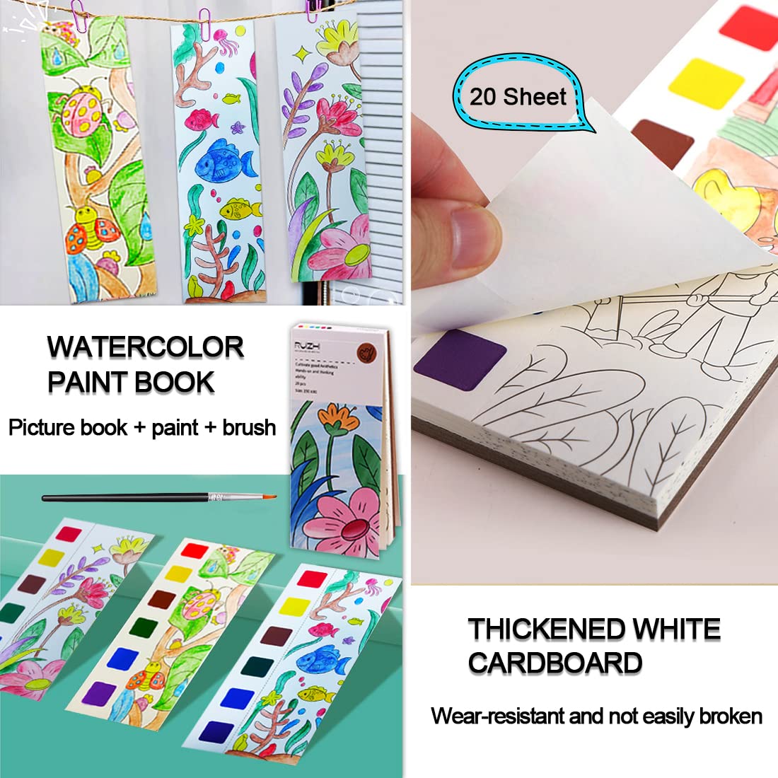 Foto 7 pulgar | Venta Internacional - Libro Para Colorear De Acuarela Junqiu Para Niños De 4 A 8 Años Con Juego De Pintura