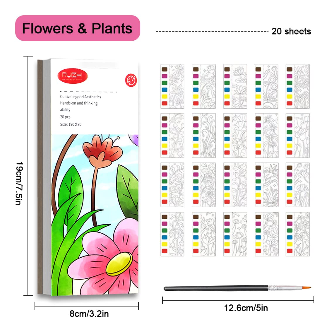 Foto 8 pulgar | Venta Internacional - Libro Para Colorear De Acuarela Junqiu Para Niños De 4 A 8 Años Con Juego De Pintura