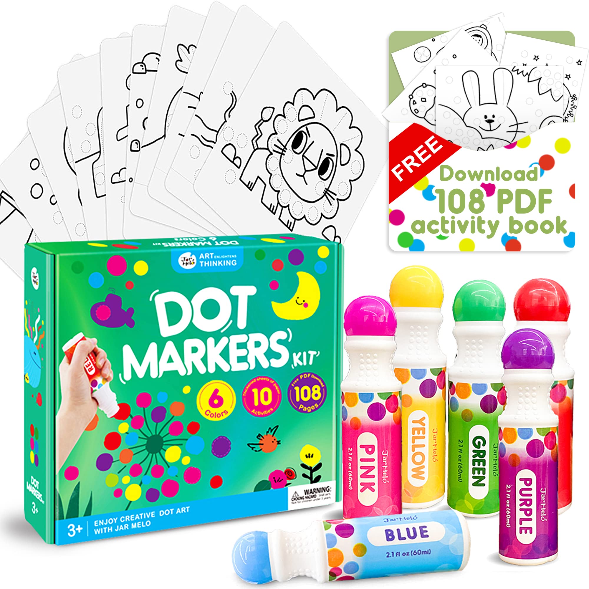 Foto 2 pulgar | Venta Internacional - Kit De Rotuladores Dot Paint Art Jar Melo, Lavable, No Tóxico, 125 Ml