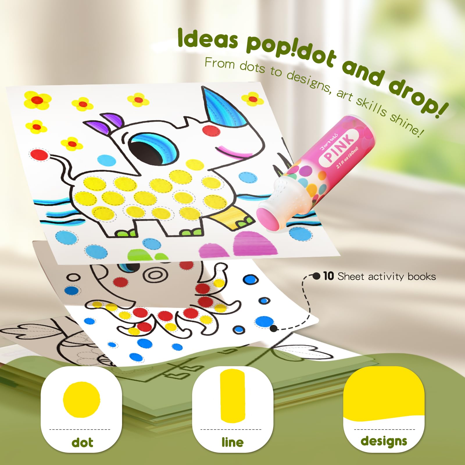 Foto 4 pulgar | Venta Internacional - Kit De Rotuladores Dot Paint Art Jar Melo, Lavable, No Tóxico, 125 Ml
