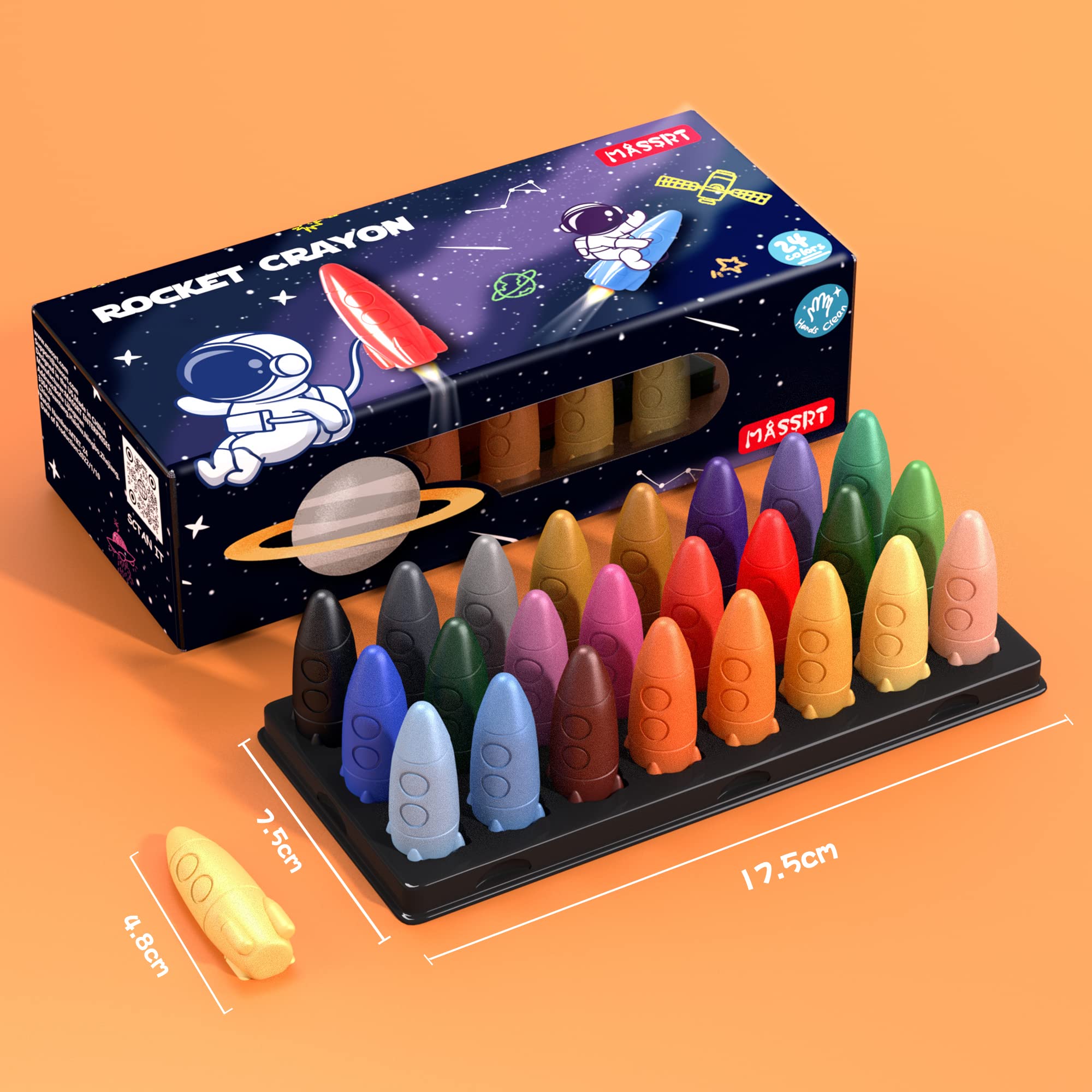 Foto 9 pulgar | Venta Internacional - Lápices De Colores Massrt Space De 24 Colores Para Niños Pequeños, No Tóxicos