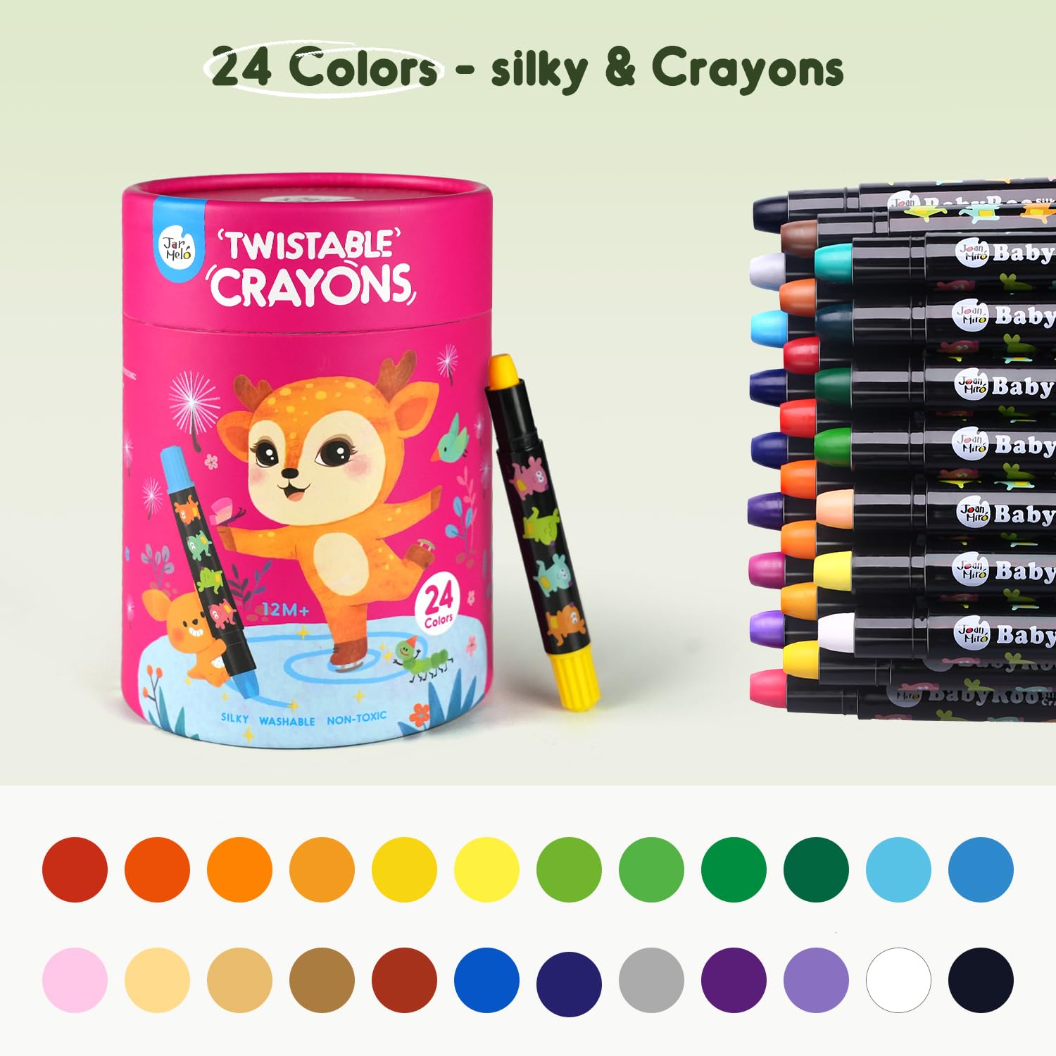 Foto 8 pulgar | Venta Internacional - Tarro De Crayones Melo Jumbo 24 Colores Con 108 Páginas Para Colorear