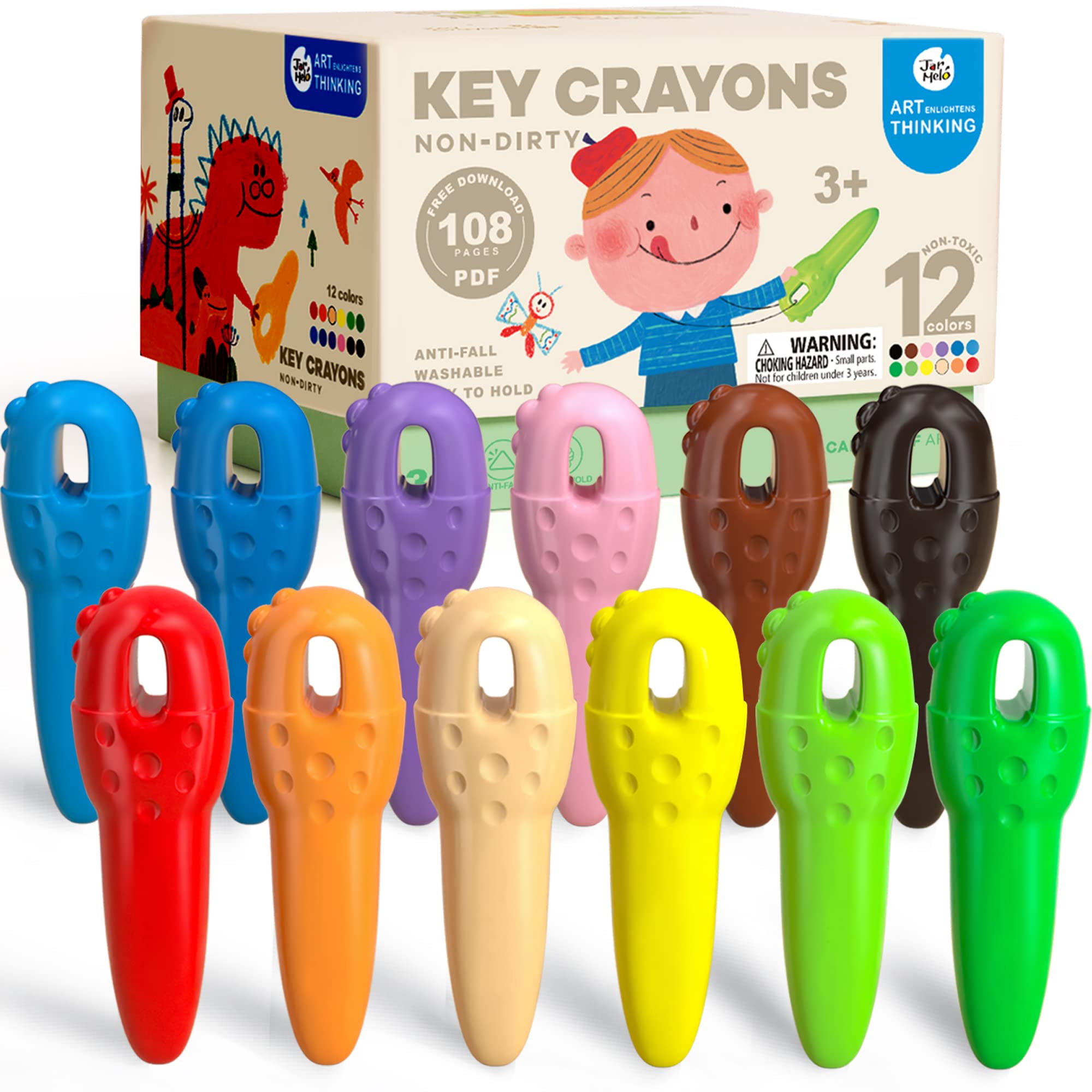 Foto 2 pulgar | Venta Internacional - Tarro De Crayones Melo, Sin Desorden, 12 Colores, Lavable, Con 108 Libros